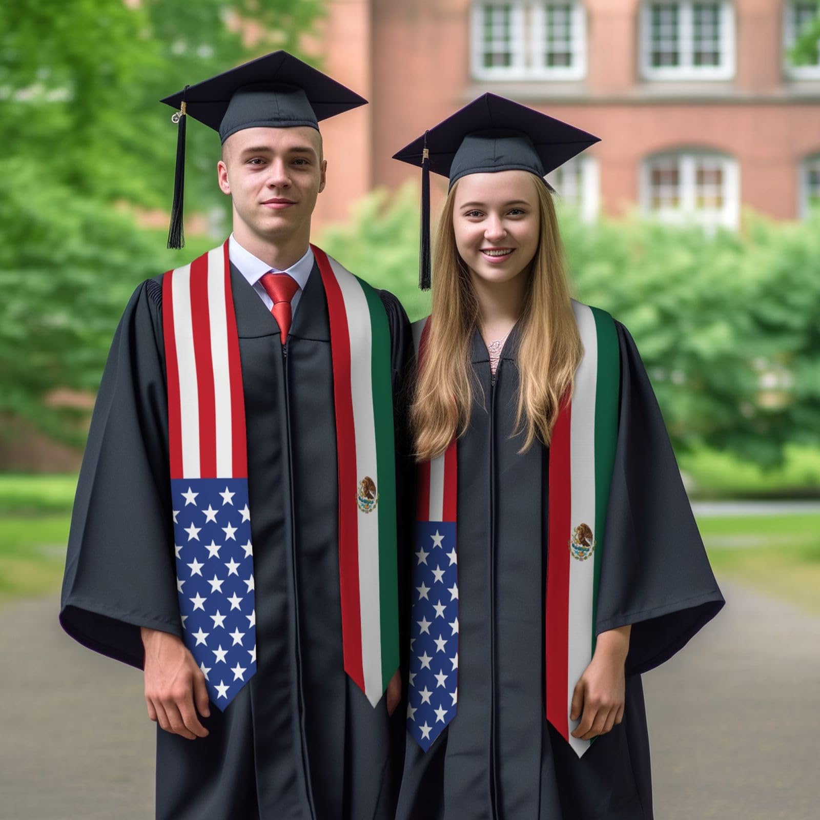 Graduation Stole Scarf for Study Abroad - International Unisex Sash for Adults - Perfect for Graduation Ceremonies & Study Abroad Celebrations