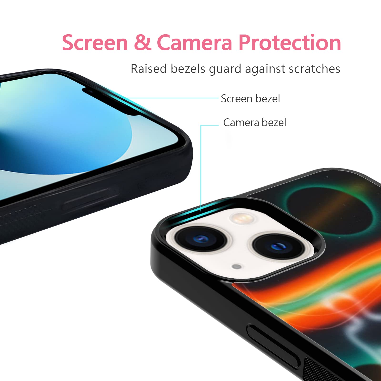 Psychedelic Trippy Aesthetic Art Phone Case for iPhone 14 13 12 11 Mini Pro Max | Shockproof Hard PC + Soft TPU Protective Cover | Iridescent Design for Men Women | Perfect for Music Festivals & Rave Parties