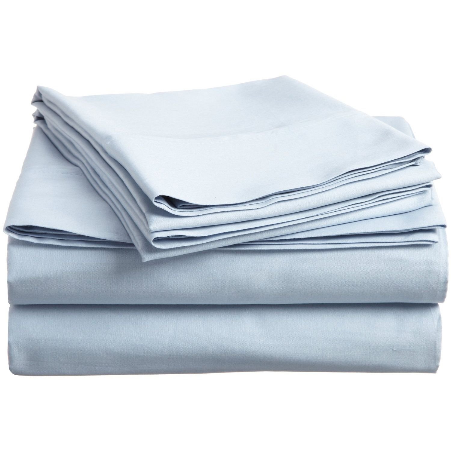 Premium Egyptian Cotton Deep Pocket Sheet Set - Queen Size, Light Blue - Soft & Breathable for Waterbeds - Perfect for Luxury Bedding & Comfortable Sleep