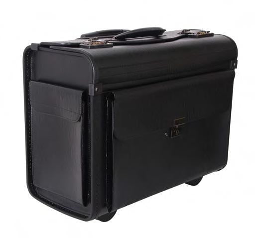 Avenue Pilot Case - The Captain with Wheels & Extending Grip Handle - Carry On or Rolling Laptop Briefcase for Business Travel & Office Use