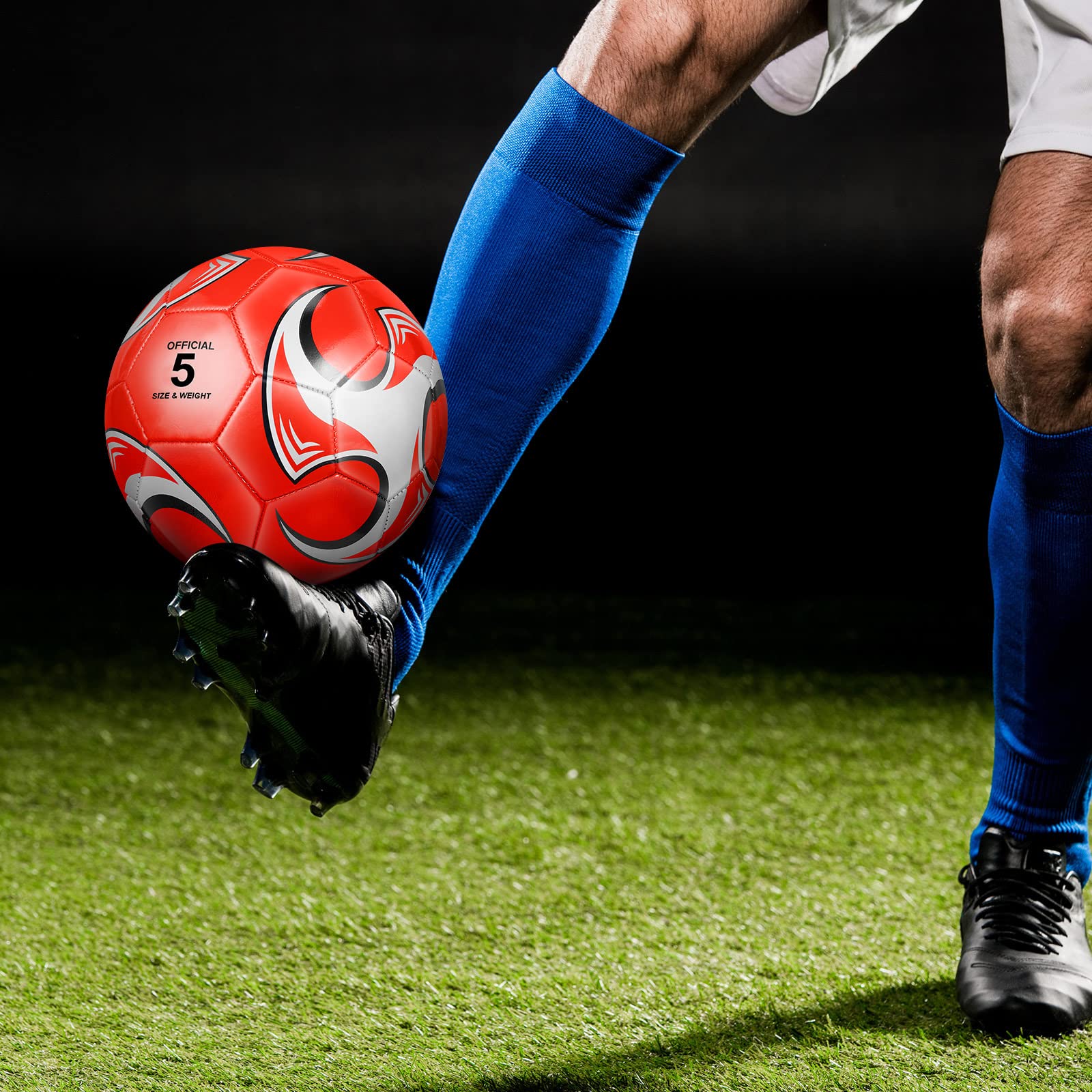 24 Pack Wettarn Machine-Stitched Soccer Balls with Air Pump & Carry Bag - Durable Practice & Training Balls for Outdoor Games, Team Sports & Youth Soccer Gifts