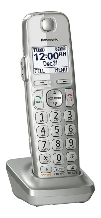 Panasonic KX-TGE475S Link2Cell Bluetooth Cordless Phone System - DECT 6.0 Technology with Answering Machine, 5 Handsets & Noise Reduction (Silver) | Perfect for Home Office, Small Business & Remote Work Communication