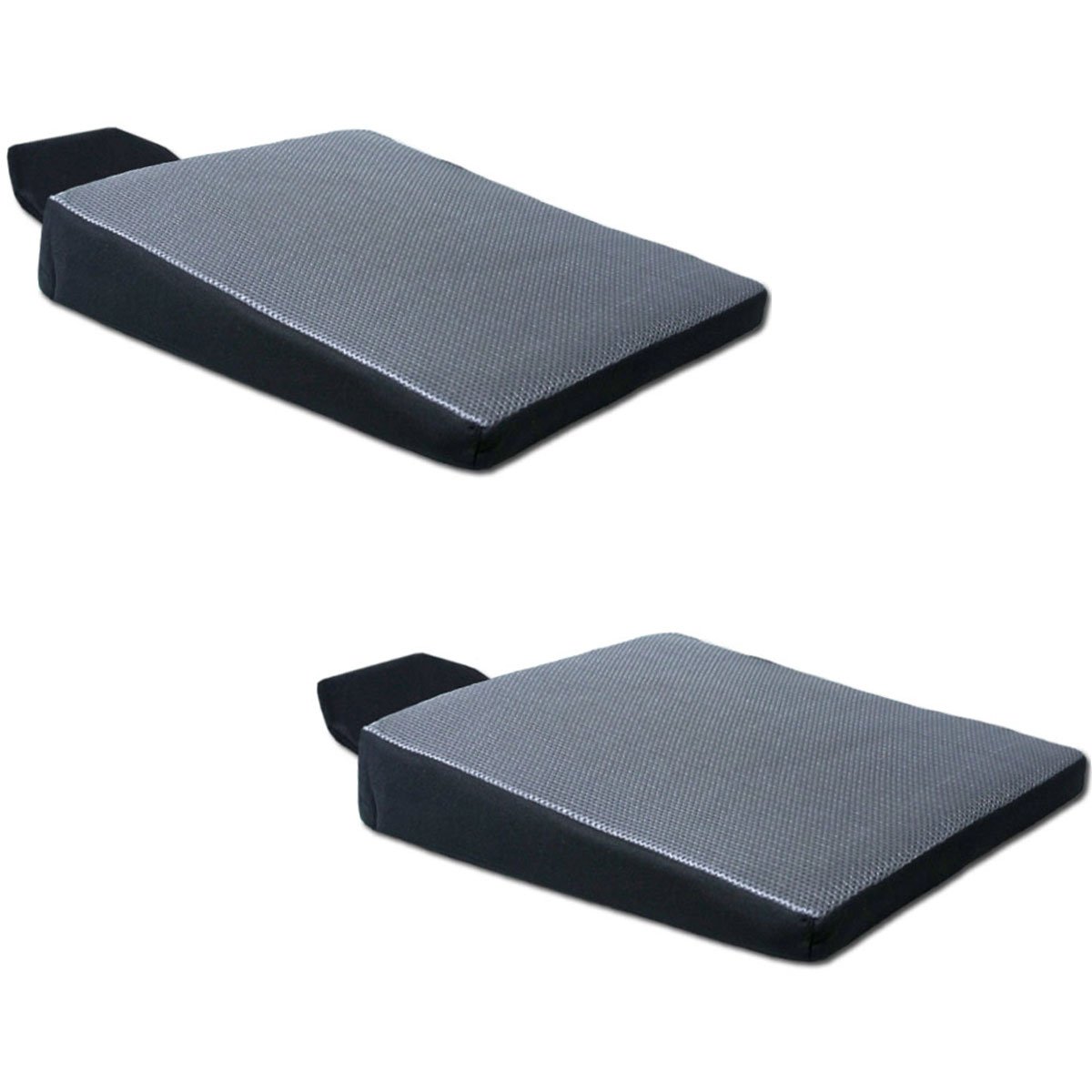 YupbizAuto Breathable Ergonomic Orthopedic Car Seat & Office Chair Cushion - Lumbar Support Wedge Pillow Twin Pack (Grey Mesh) | Ideal for Long Drives & Desk Work