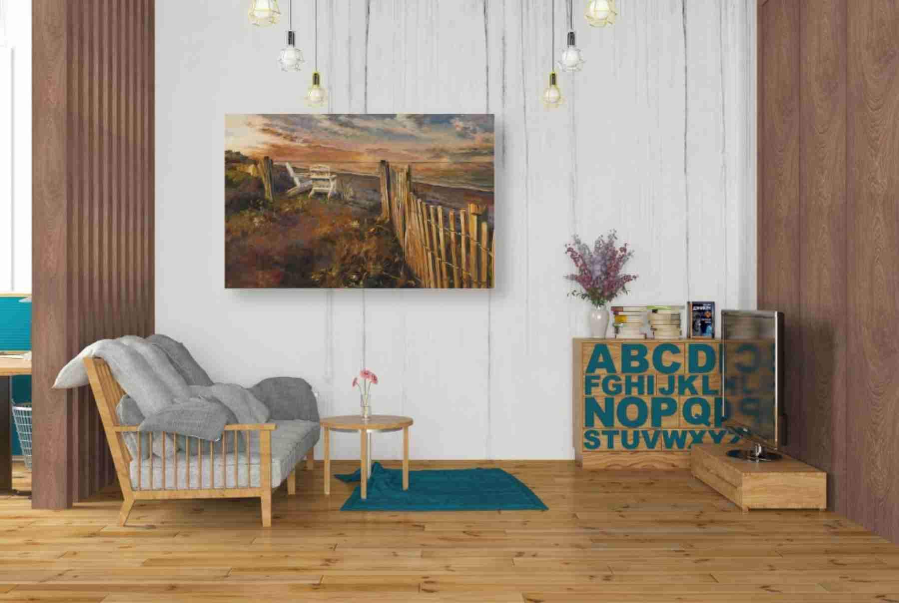 Sunset Beach Canvas Wall Art by Marilyn Hageman - 40x26 Inch Coastal Decor for Living Room, Bedroom & Office - Ocean Sunset Painting for Beach House & Home Decor