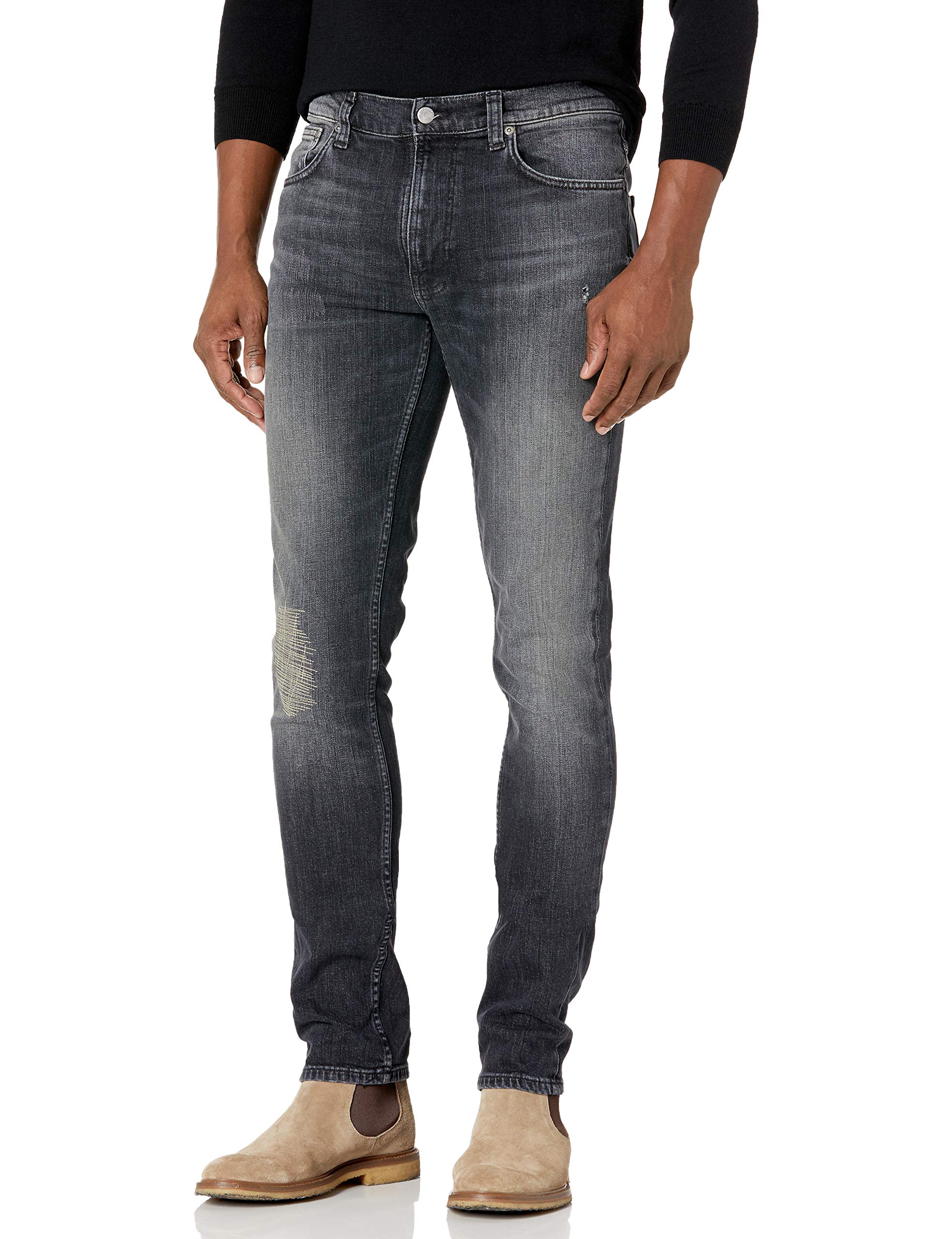 Nudie Jeans Lean Dean Black Arch - Slim Fit Stretch Denim Pants for Men | Perfect for Casual Wear, Night Out & Street Style Fashion