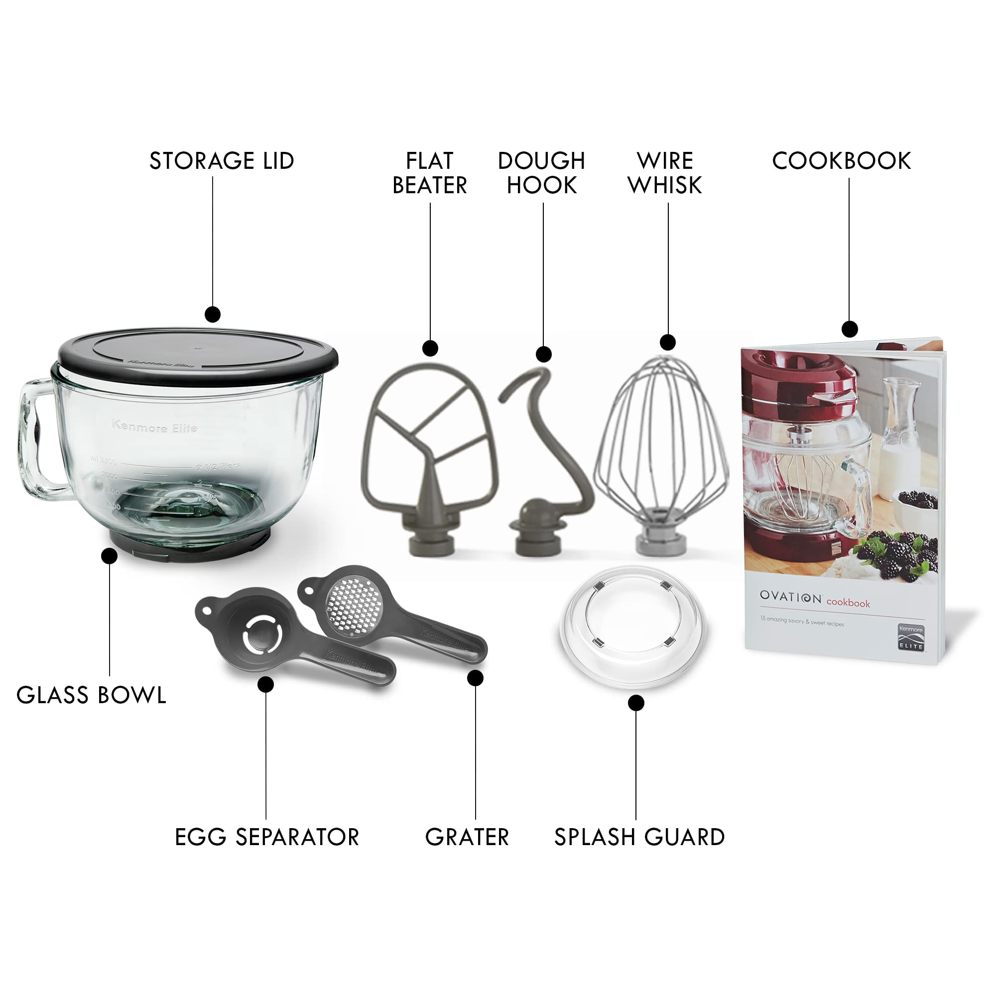 Kenmore 849083 Elite Ovation 49083 5-Quart Stand Mixer with Pour-In Top, Tilt-Head Design - Burgundy Red | Perfect for Baking Cakes, Cookies, Bread & More in Your Home Kitchen