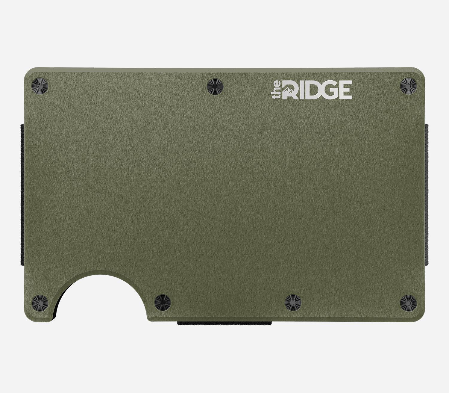 Slim Matte Olive Aluminum Minimalist Wallet with Cash Strap - Perfect for Everyday Carry & Travel Essentials