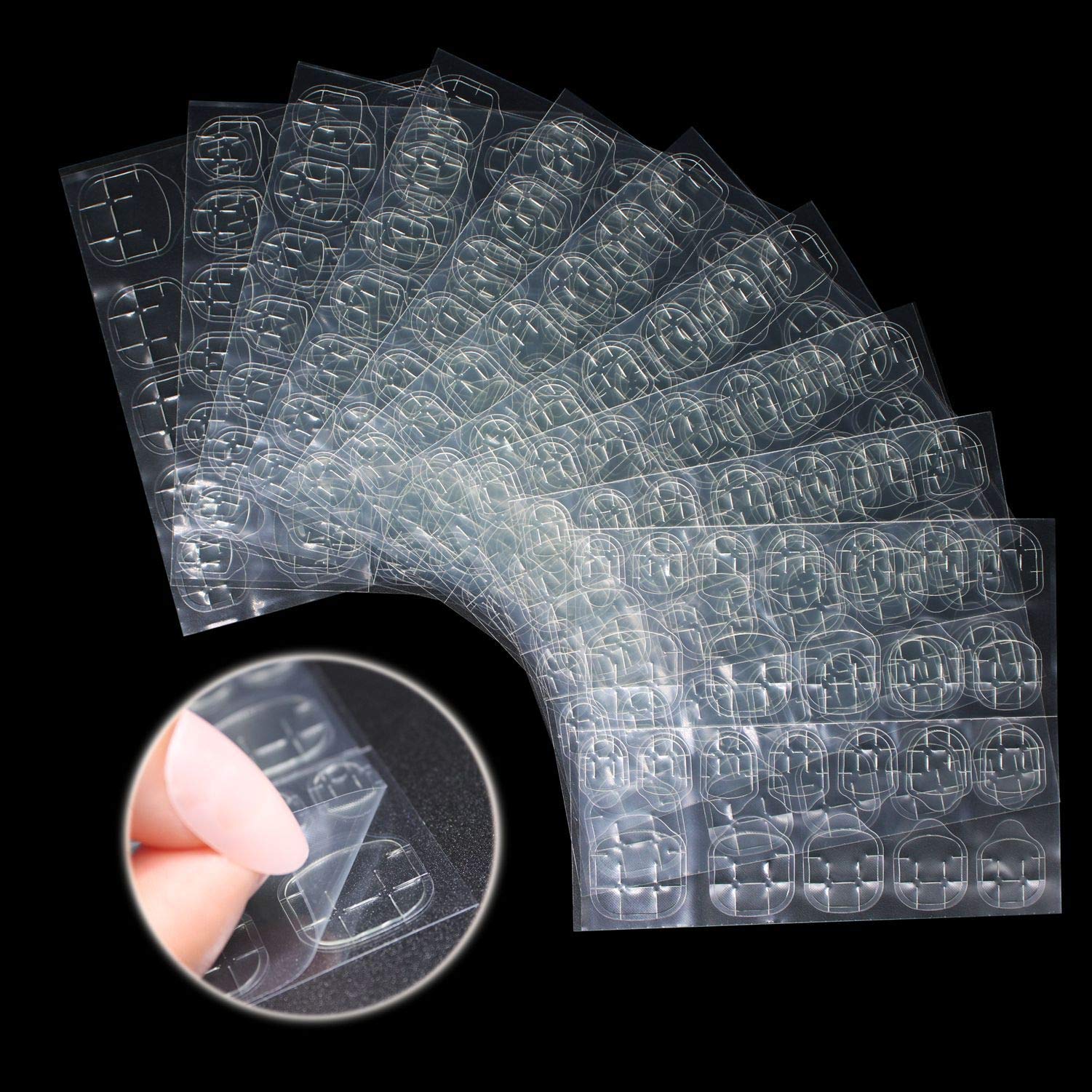 Waterproof Nail Adhesive Tabs - 10 Sheets Double Sided Fake Nail Glue Stickers, Breathable Jelly for Nail Extensions & Press On Nails - Perfect for Salon, Home Manicures & Special Occasions