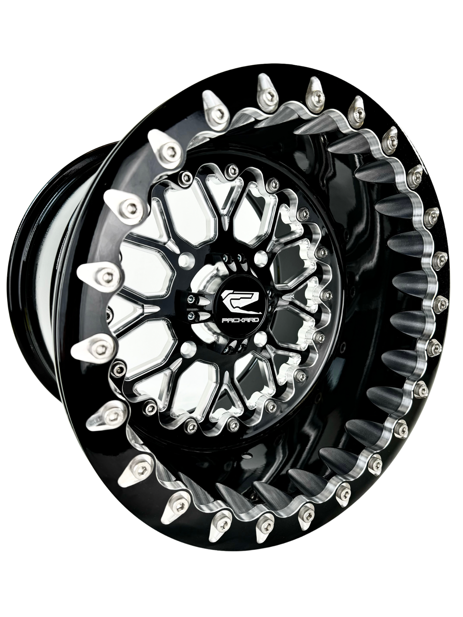 Wishbone FF Forged Beadlock Wheels - Gloss Black Finish for Off-Road Trucks & Jeeps - Perfect for Trail Riding & Rock Crawling
