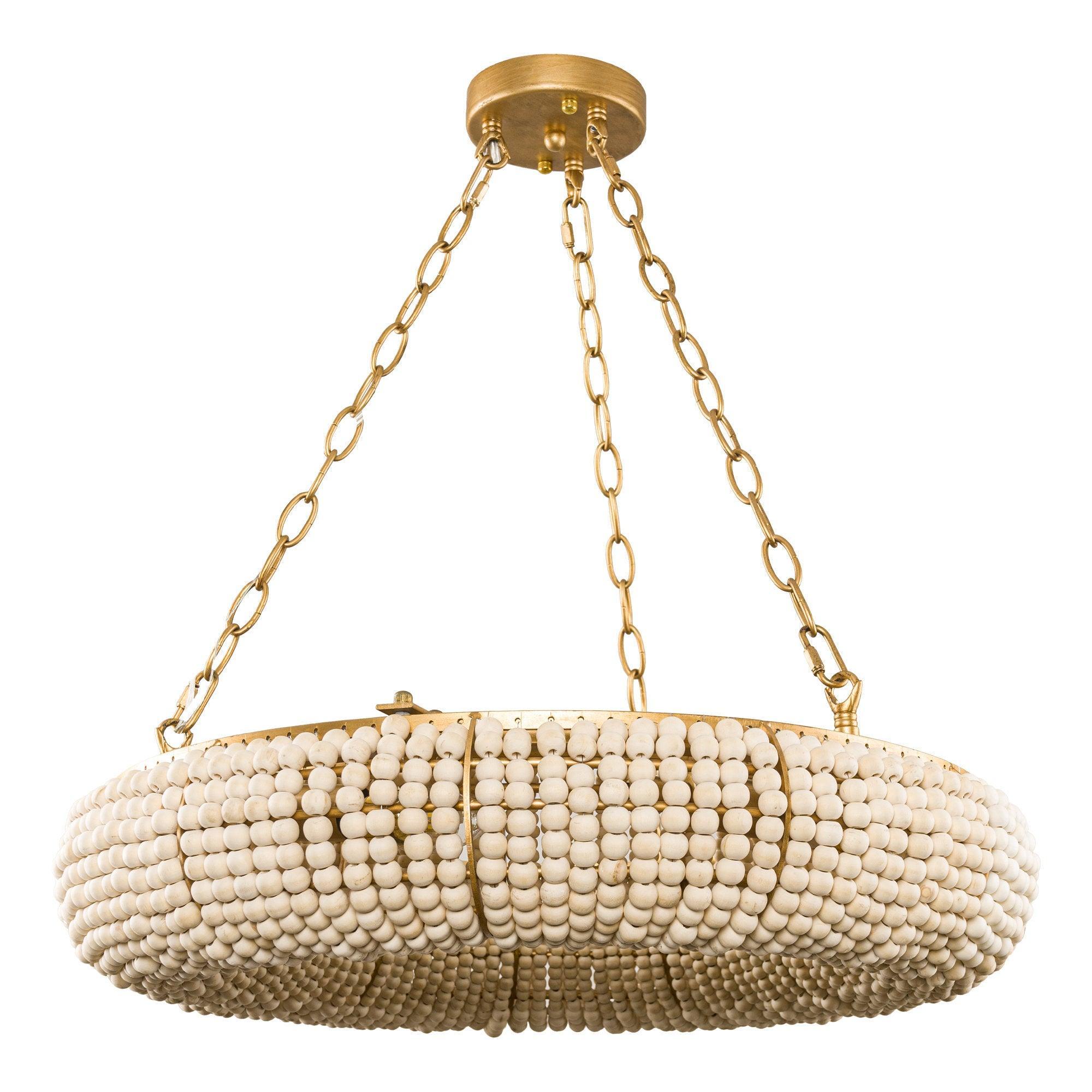 Vintage Farmhouse 6-Light Antique Gold Flush Mount Ceiling Light - Perfect for Dining Room, Kitchen, or Bedroom Lighting