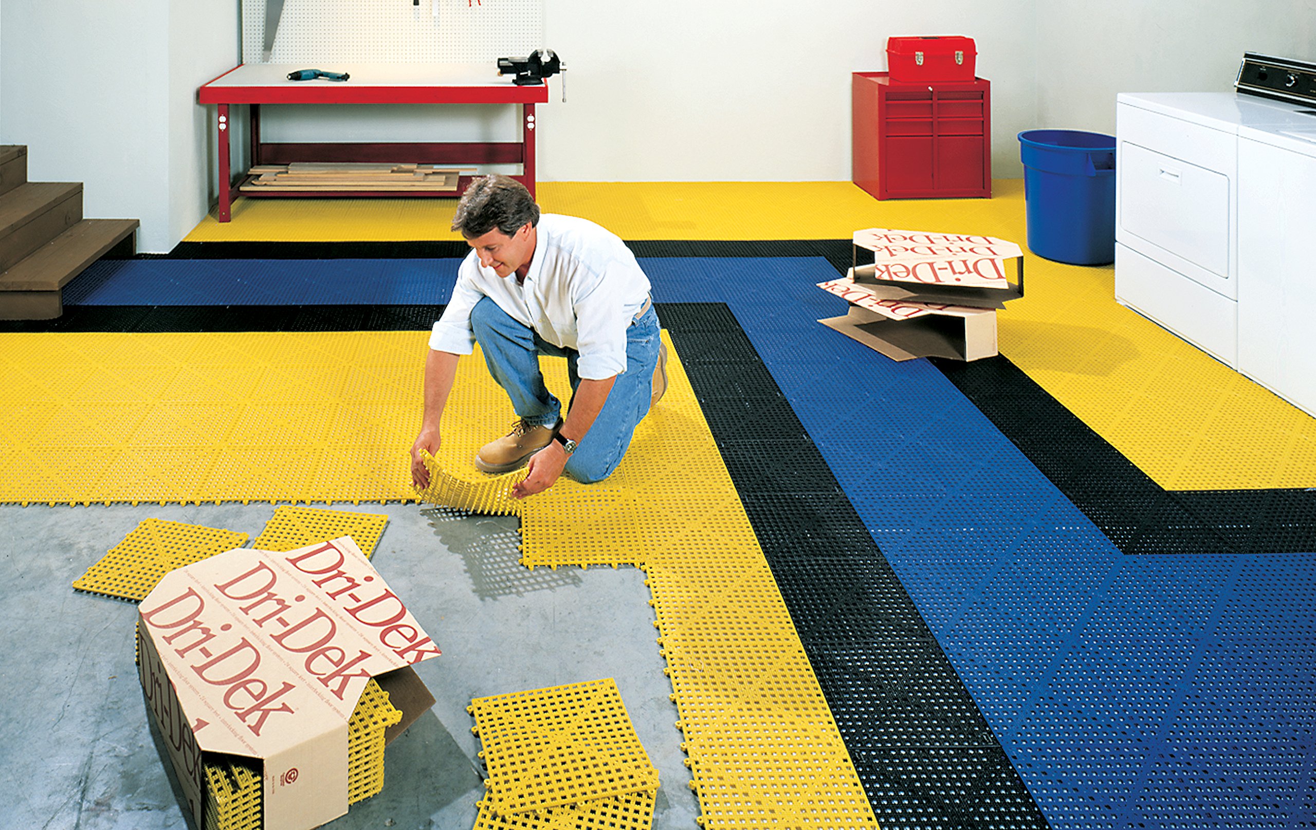 Dri-Dek® 3'x4' Interlocking Gray Flooring Sheets for Patio, Lanai & Pool Deck - Durable, Non-Slip Outdoor & Indoor Use