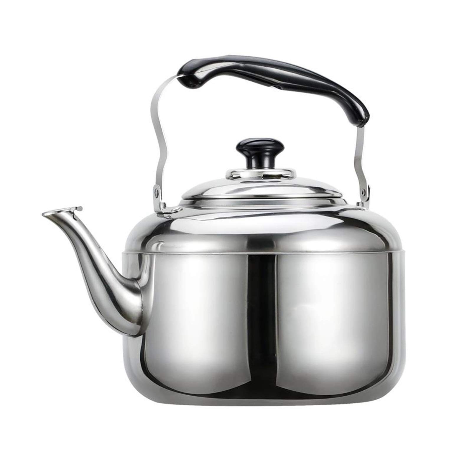 Premium 4L Large Capacity 304 Stainless Steel Tea Kettle with Anti-Scald Handle - Silver - Works on Gas, Electric & Induction Stoves - Perfect for Home, Office & Camping Tea Brewing