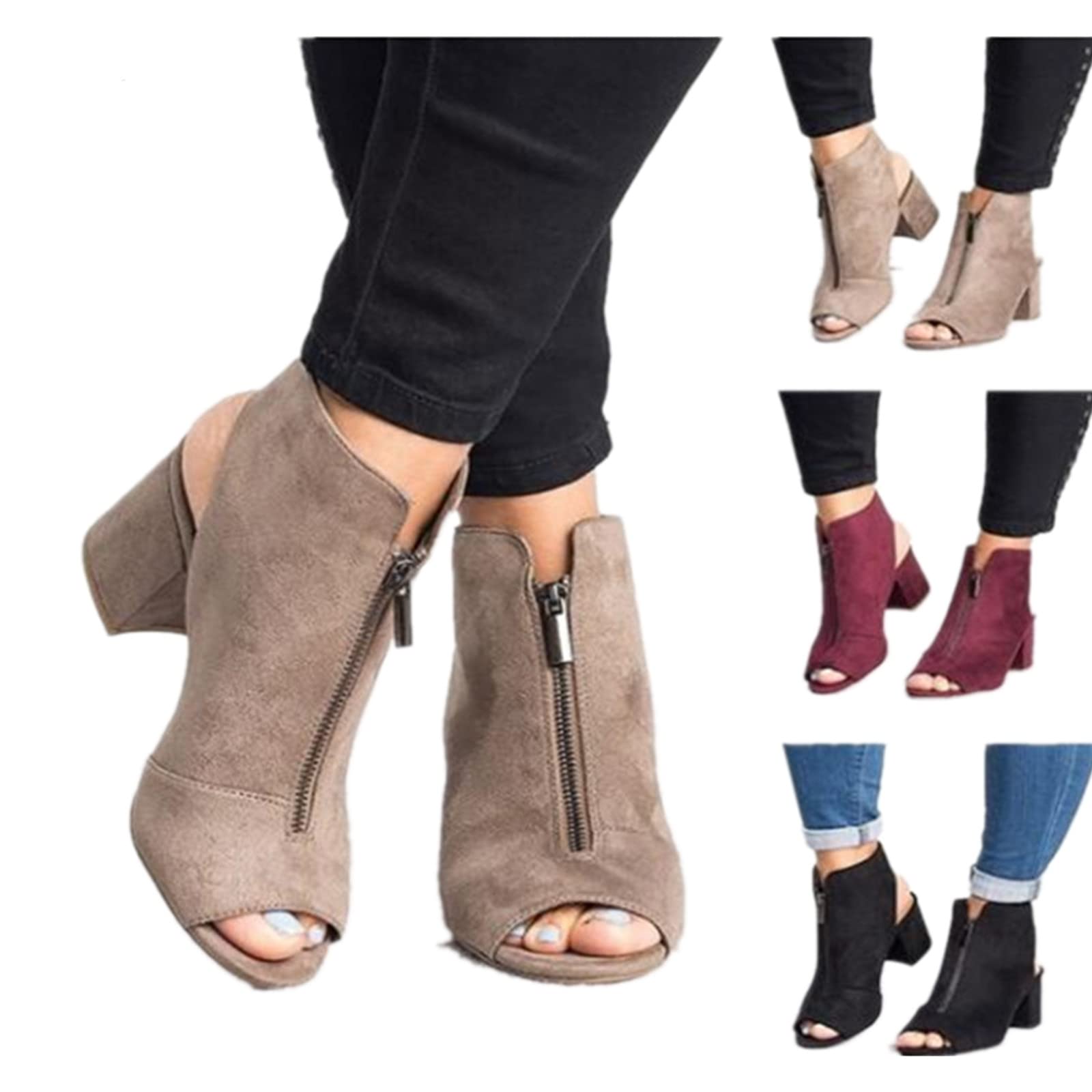 Women's Dressy Comfortable Summer Sandals - Open Toe Ankle Strap High Chunky Heel Strappy Sandals for Weddings, Parties & Beach Vacations