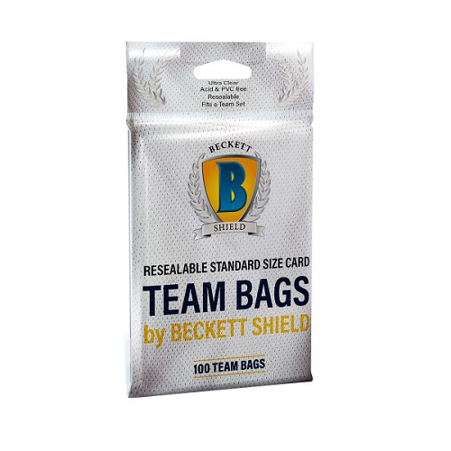 Beckett Shield Resealable Standard Size Card Team Bags - 100 Pack - Perfect for Trading Cards, Sports Cards & Collectibles Storage and Protection