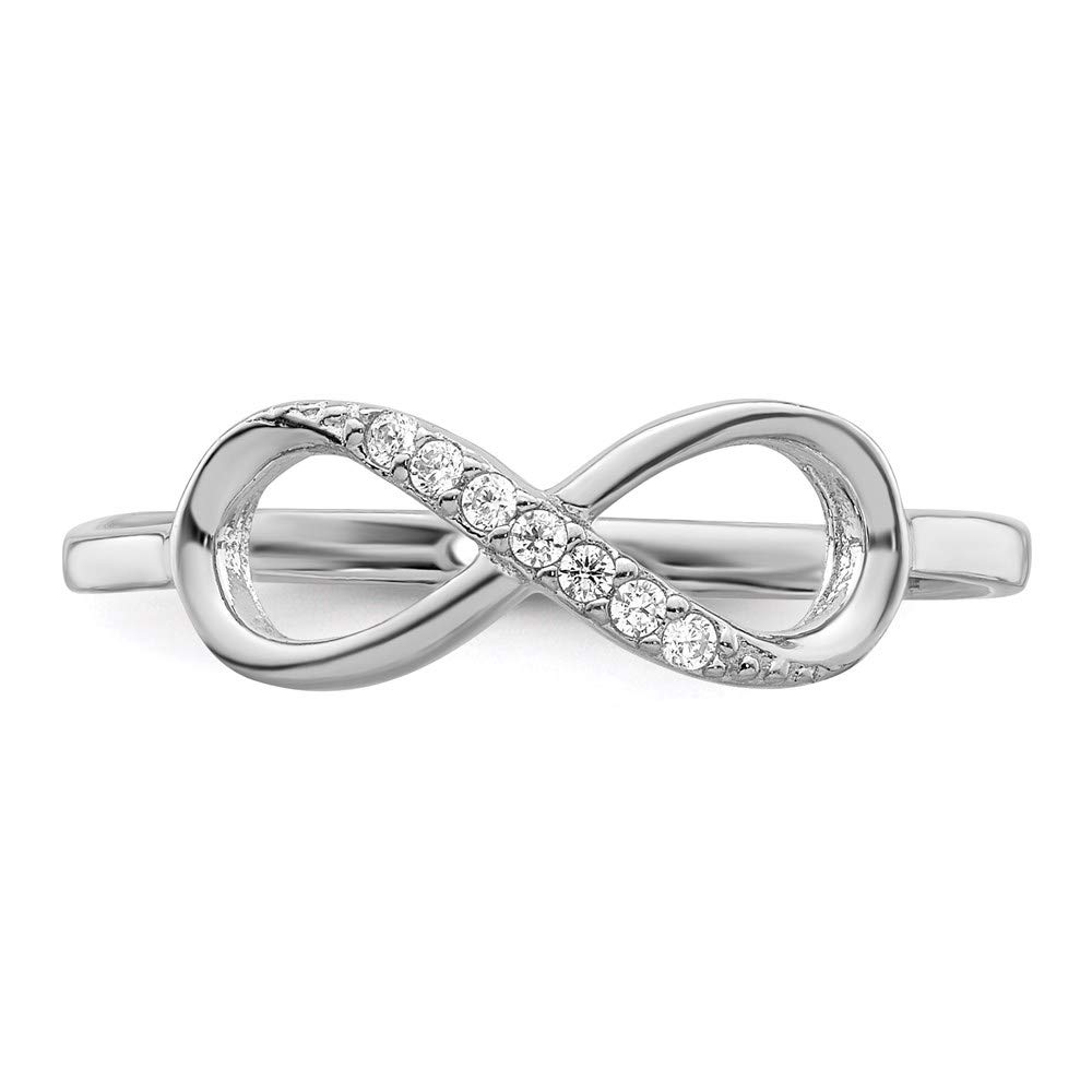 925 Sterling Silver Cubic Zirconia Infinity Ring for Women - Elegant Fine Jewelry Gift for Her - Perfect for Anniversaries, Valentine's Day & Special Occasions