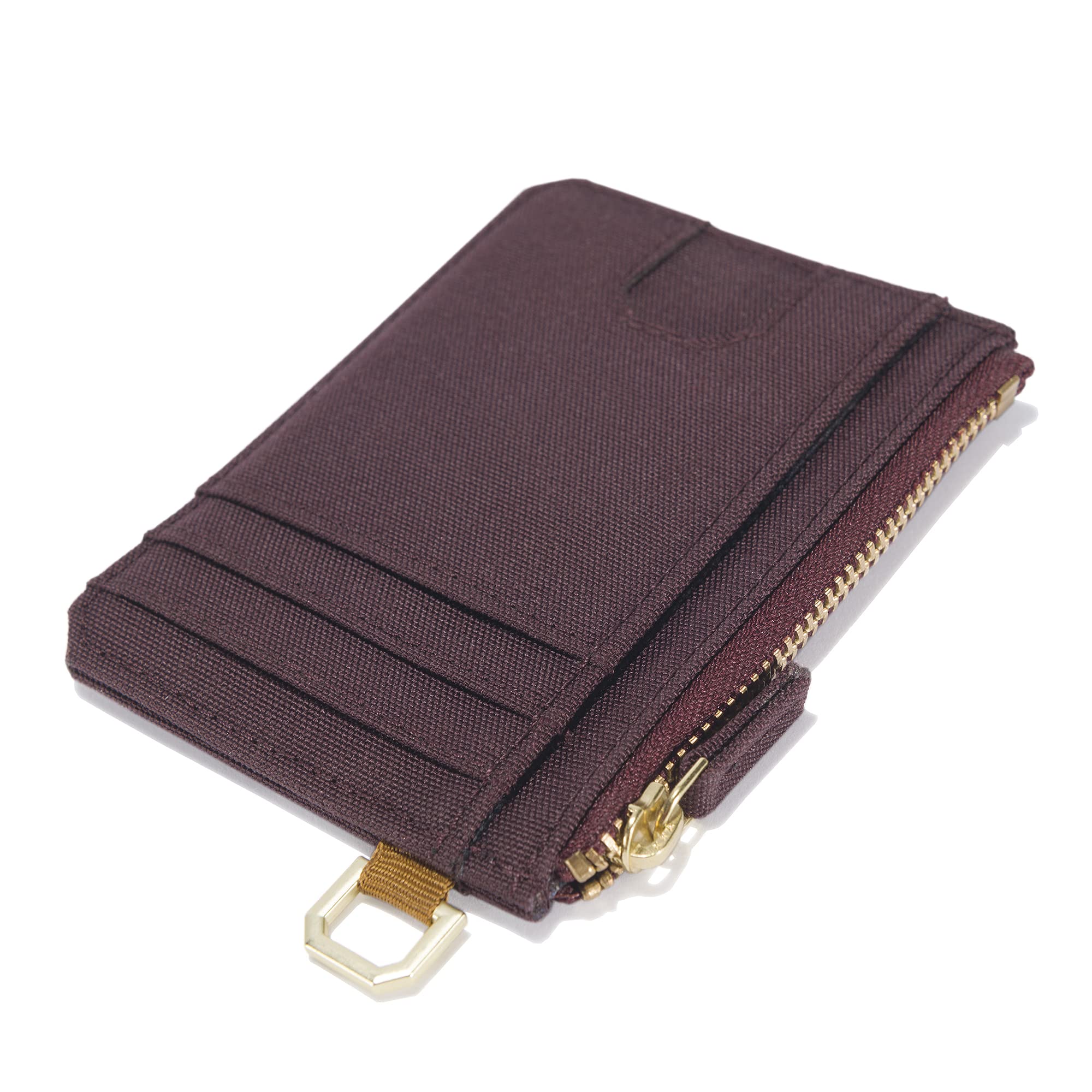Carhartt Women's Leather & Canvas Wallet - Durable Nylon Duck Zippered Bifold Wallet for Women (Deep Wine, One Size US) - Perfect for Everyday Use, Travel & Outdoor Adventures