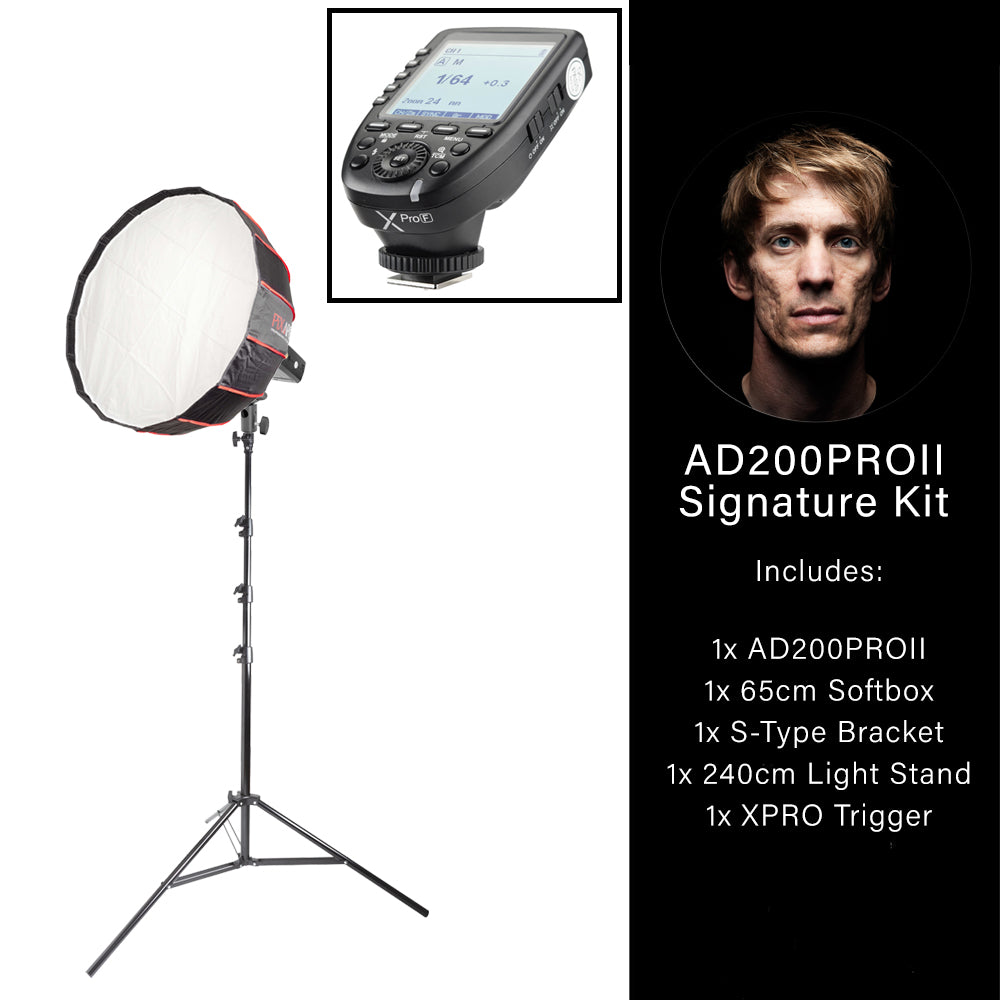 AD200PROII Single Head Flash Kit for Portrait Photography by Sean Tucker – Perfect for Studio, Outdoor, and Event Photography