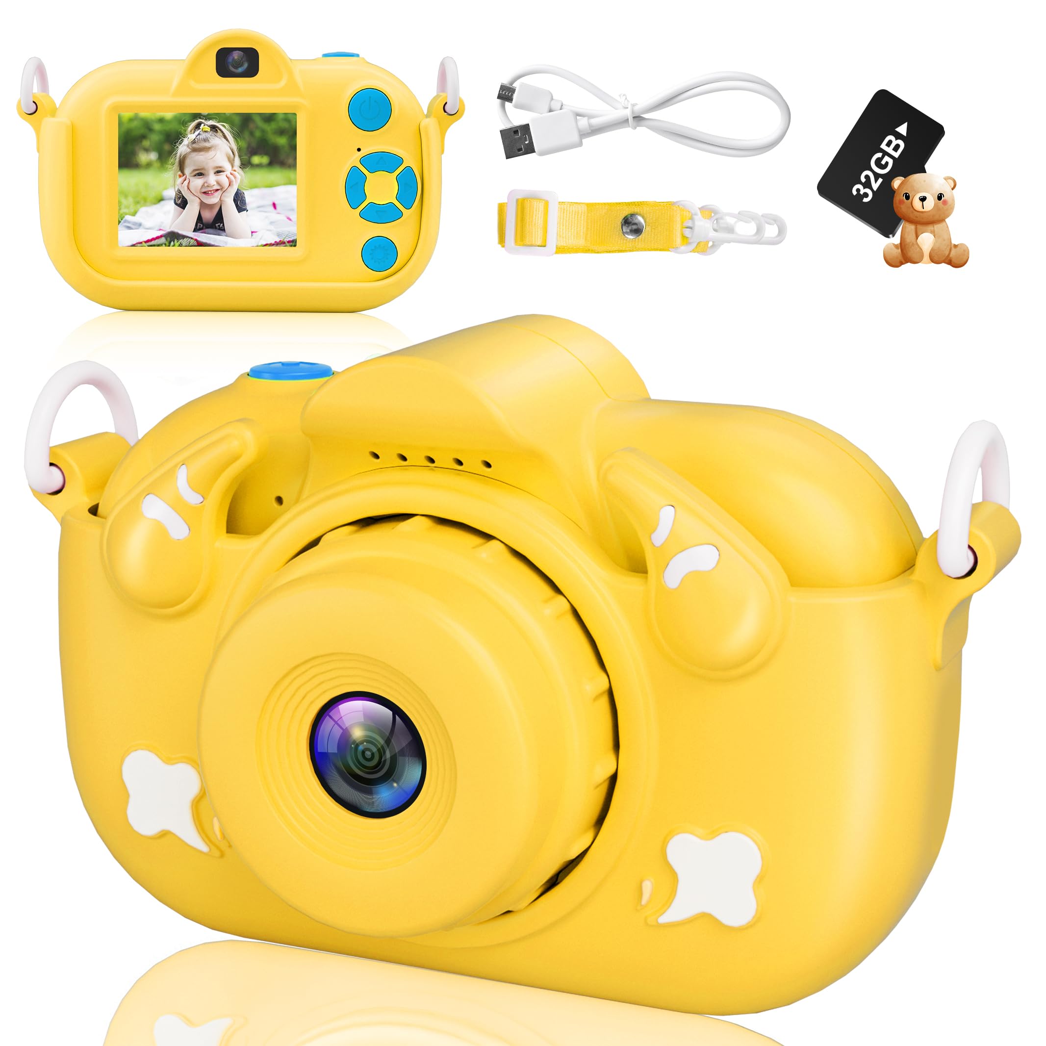 Best Kids Digital Camera Toy for Boys & Girls Ages 3-8 - Dual Lens HD Camera with 32GB SD Card - Perfect Christmas & Birthday Gift for Toddlers - Great for Travel, Outdoor Adventures & Learning Photography