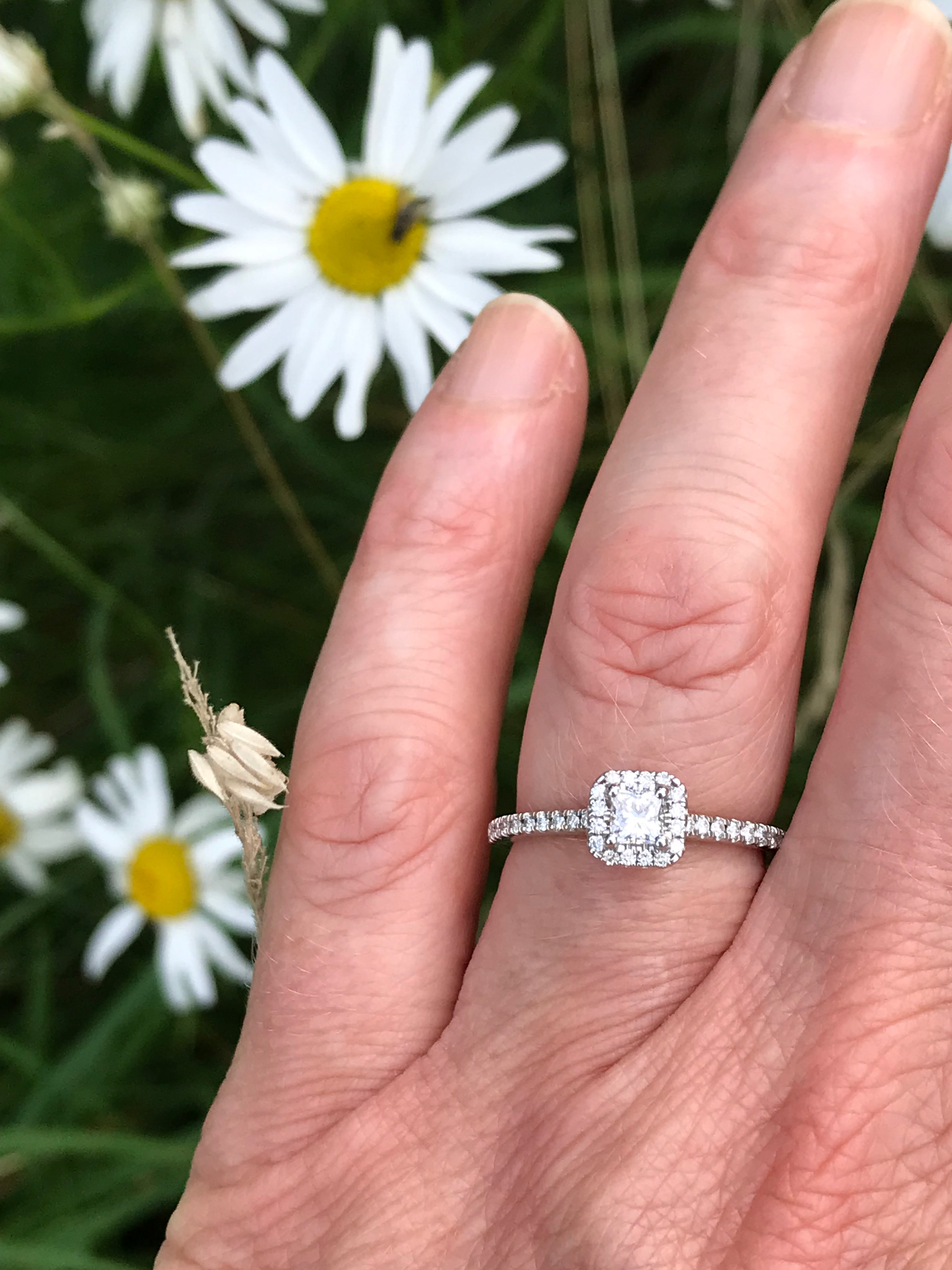 0.25ct Platinum Princess Cut Certified Natural Diamond Ring for Engagement, Wedding & Anniversary Gifts