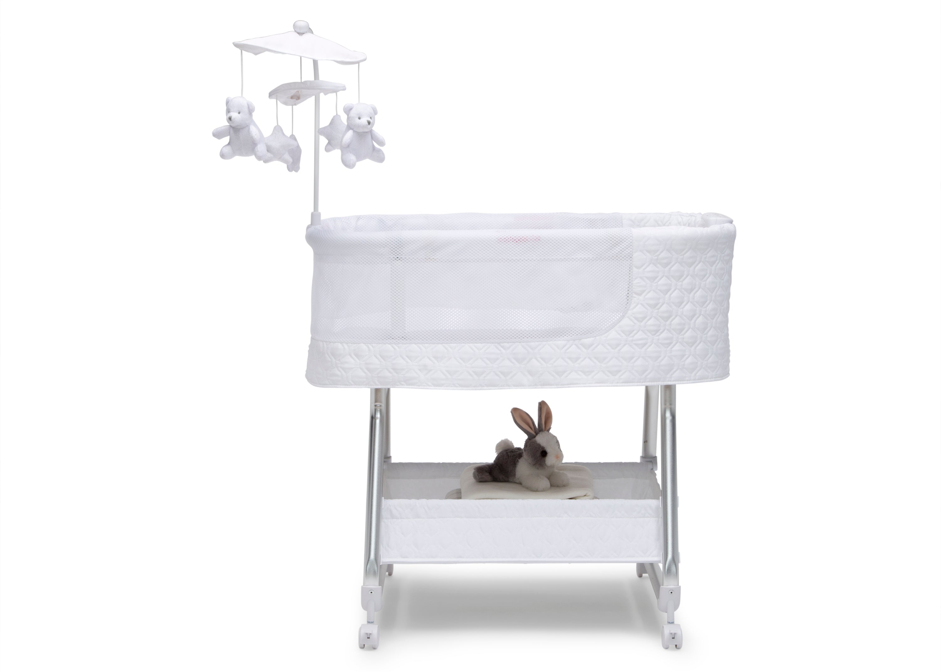 Nod Smart Bassinet - Voice Controlled Baby Crib with Alexa & Google Assistant Support | Delta Children Connect App Enabled | Perfect for Nursery, Bedroom & Travel Use