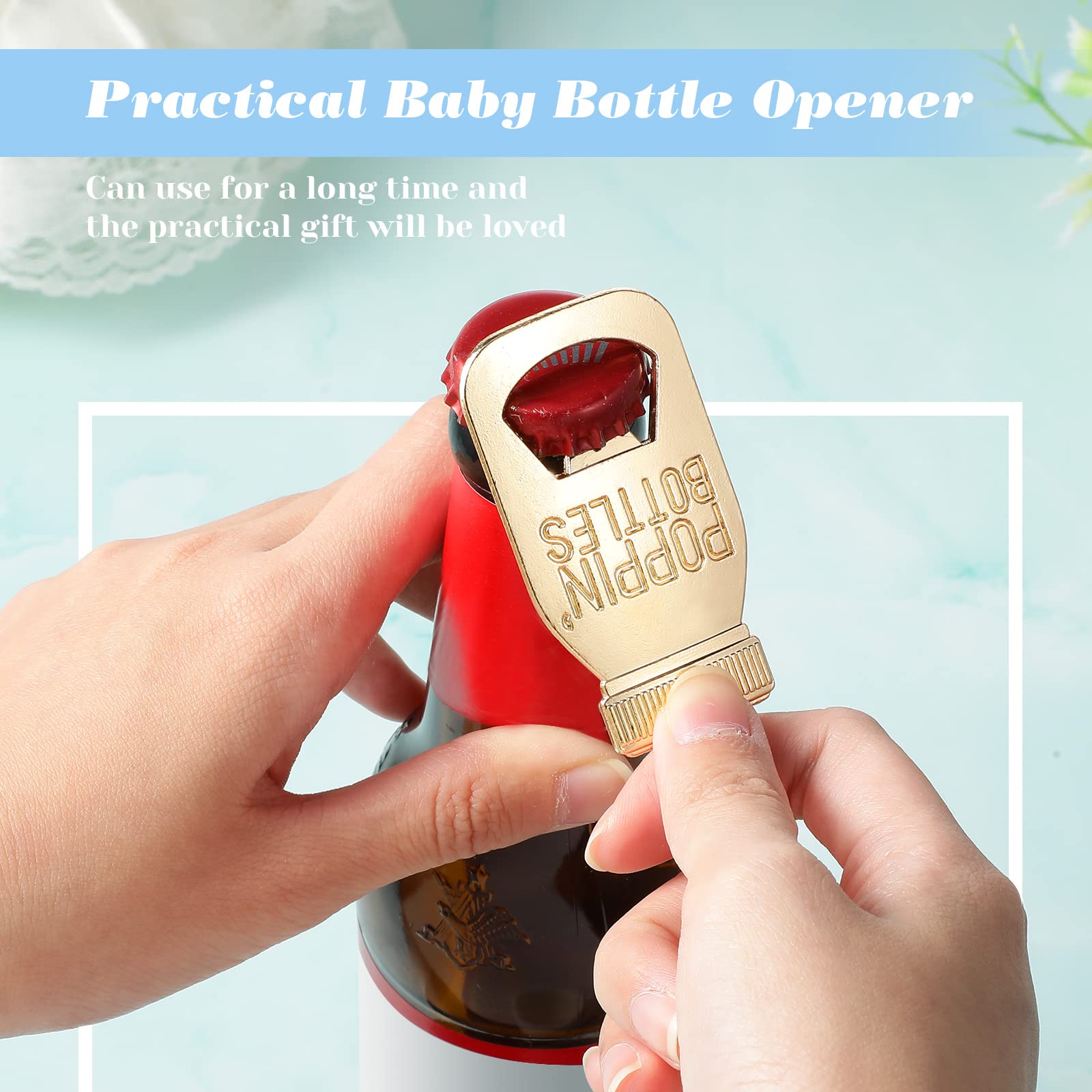50 Pieces Cute Baby Bottle Openers - Baby Shower Favors, Gender Reveal Party Souvenirs, Guest Prizes for Boys & Girls - Blue Box - Perfect for Baby Showers, Birthday Parties & Thank You Gifts