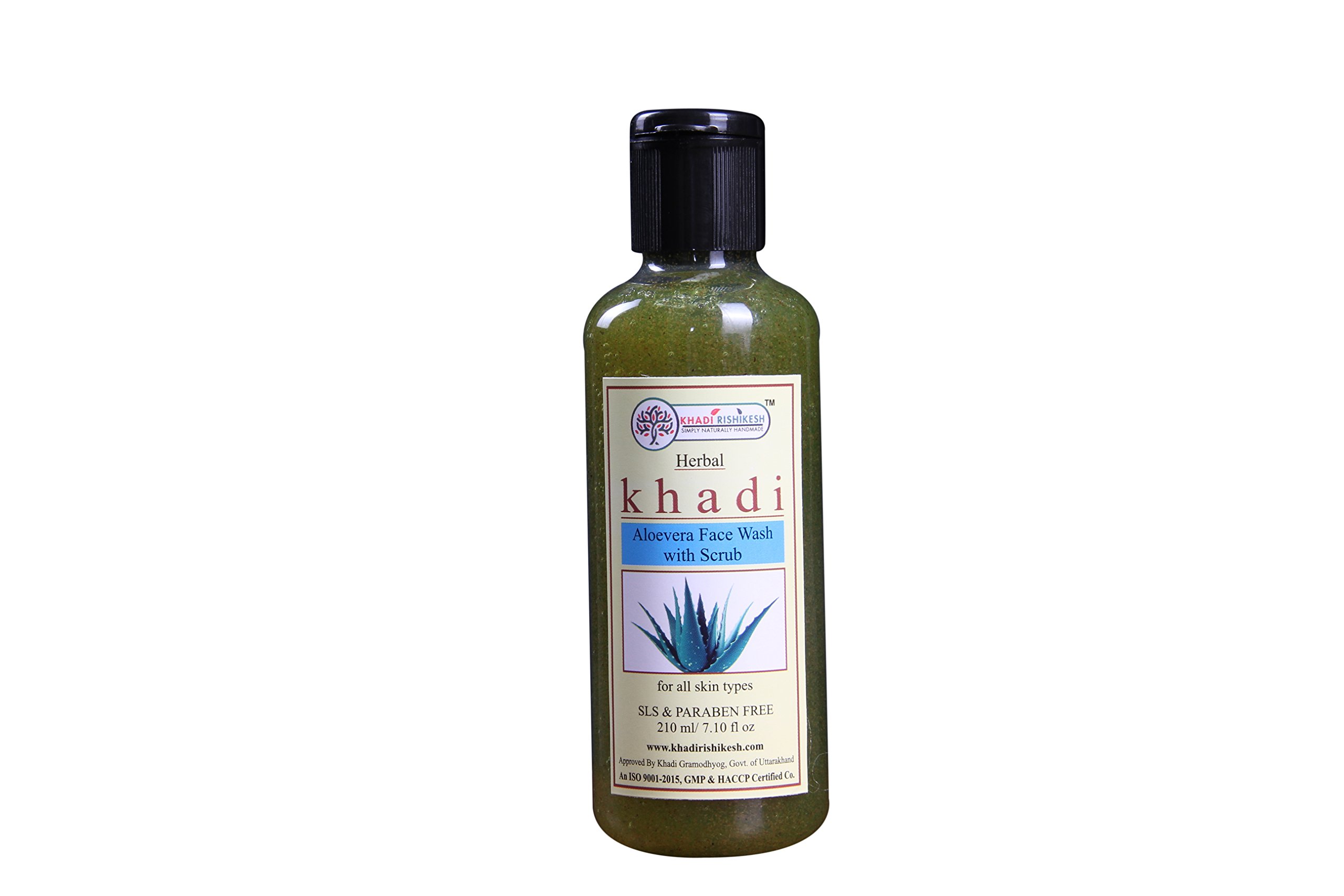 KHADI RISHIKESH Herbal Aloe Vera Face Wash with Scrub - 100% Natural, Deep Cleansing & Exfoliating for Glowing Skin - Perfect for Daily Skincare Routine & Acne-Prone Skin (Pack of 1)