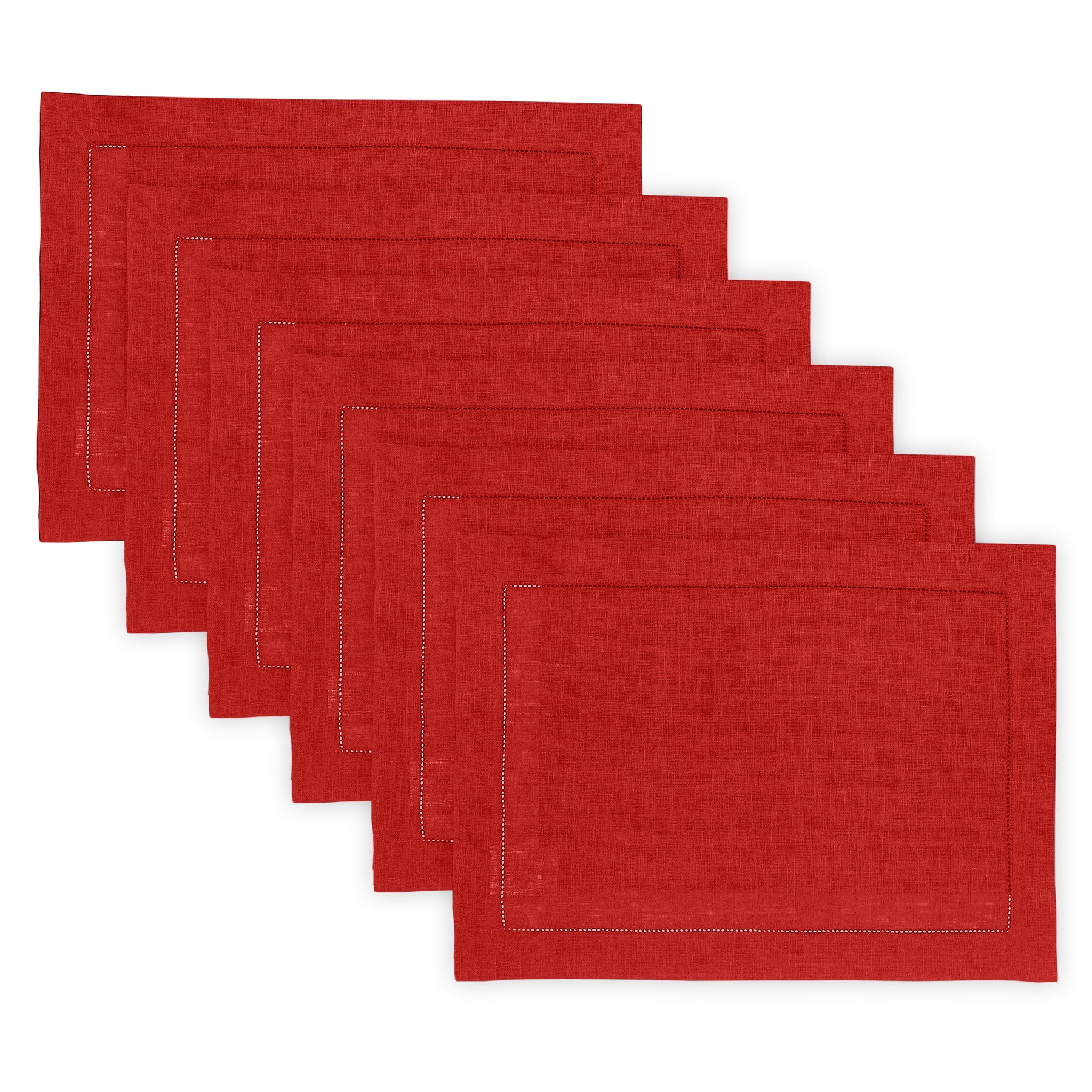 Elegant Classic Hemstitch Placemats Set of 4 - Premium Linen Table Mats for Dining Room Decor, Wedding & Holiday Table Setting - Perfect for Formal Dinner Parties & Home Decor