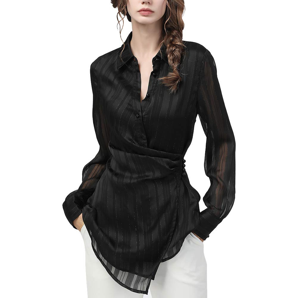 BLESSUME Women's Cross V-Neck Casual T-Shirt - Comfortable Office Blouse for Work & Business - Perfect for Professional Women, Business Meetings & Smart Casual Outfits