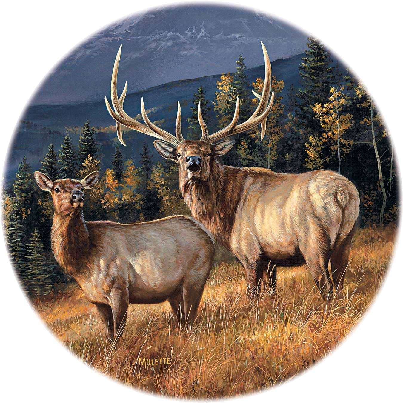 Premium Elk Coasters Set of 4 - Natural Wood Drink Coasters for Coffee Table, Bar & Home Decor - Absorbent & Protective for Glasses & Mugs