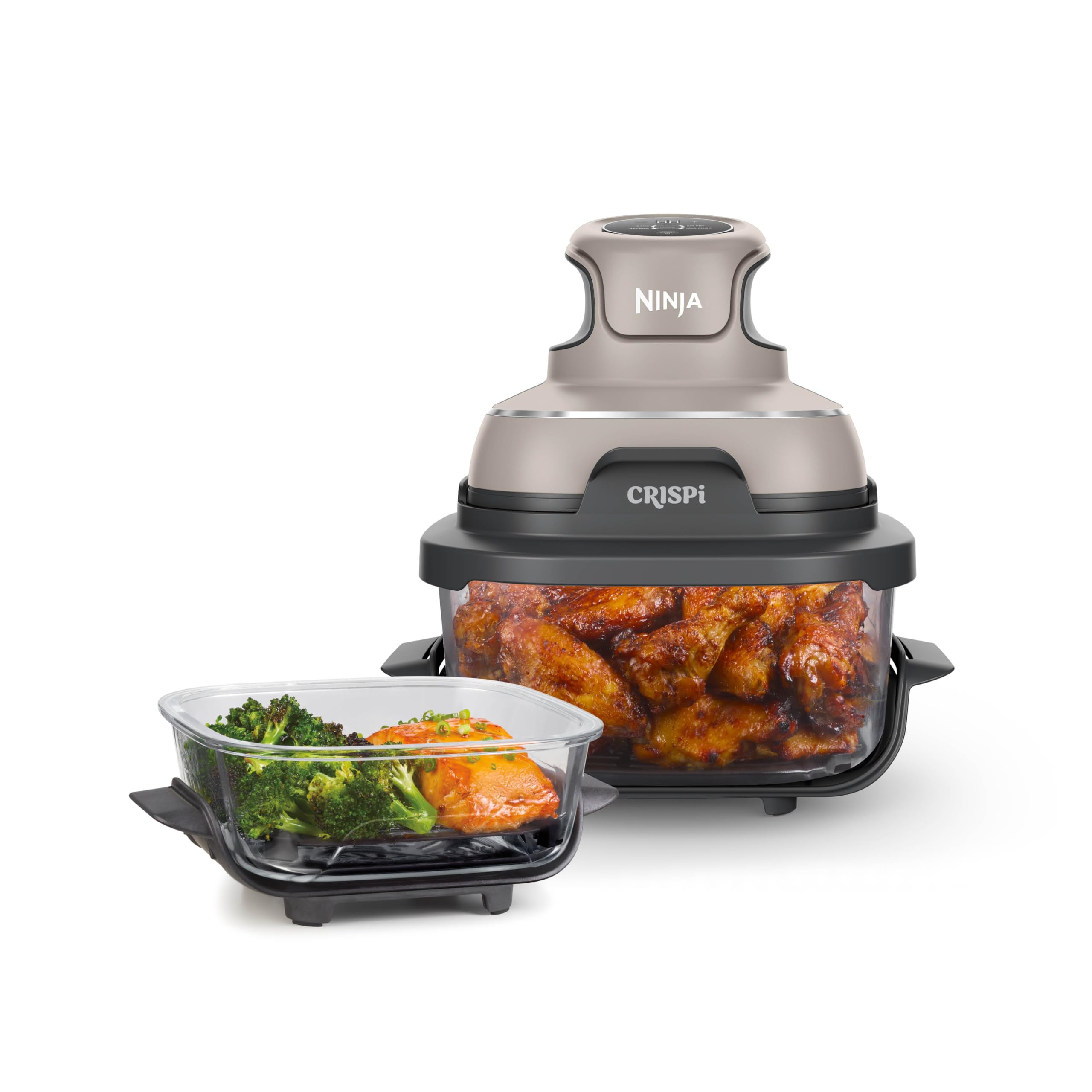 Ninja Crispi Air Fryer - 4QT & 6 Cup Glass Containers with Lids | Microwave, Freezer & Dishwasher Safe | Non-Toxic Portable Cooking System for Air Frying, Baking & Meal Prep | Perfect for Small Kitchens, Dorms & RV Cooking