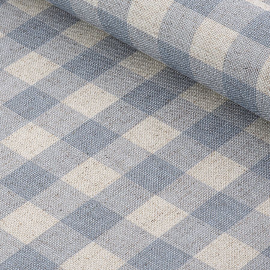 Premium Linen Check Wallpaper - Vintage Blue Design for Living Room, Bedroom & Home Decor