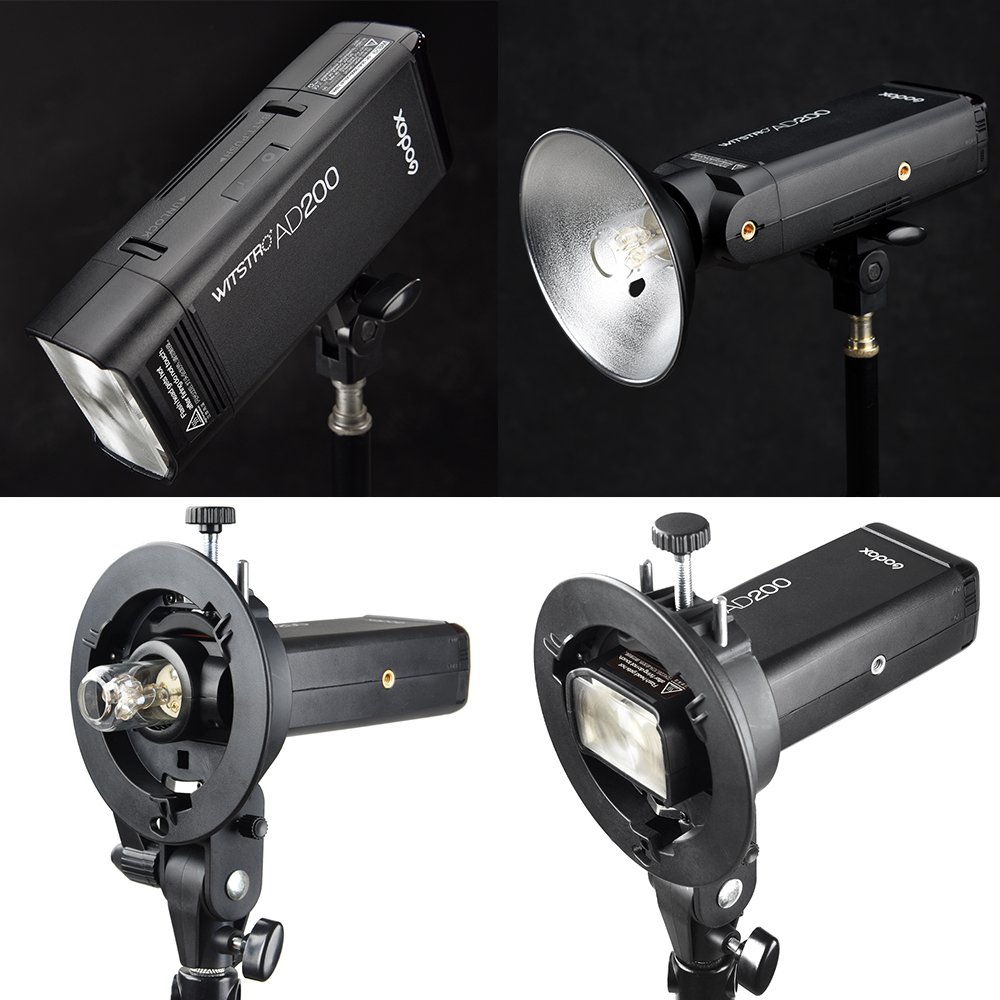 Godox AD200 200Ws 2.4G TTL Pocket Flash Light with HSS 1/8000s - Includes GN52 Flash Lightning Head & GN60 Incandescent Head - 2900mAh Lithium Battery - Perfect for Portrait, Wedding, and Studio Photography