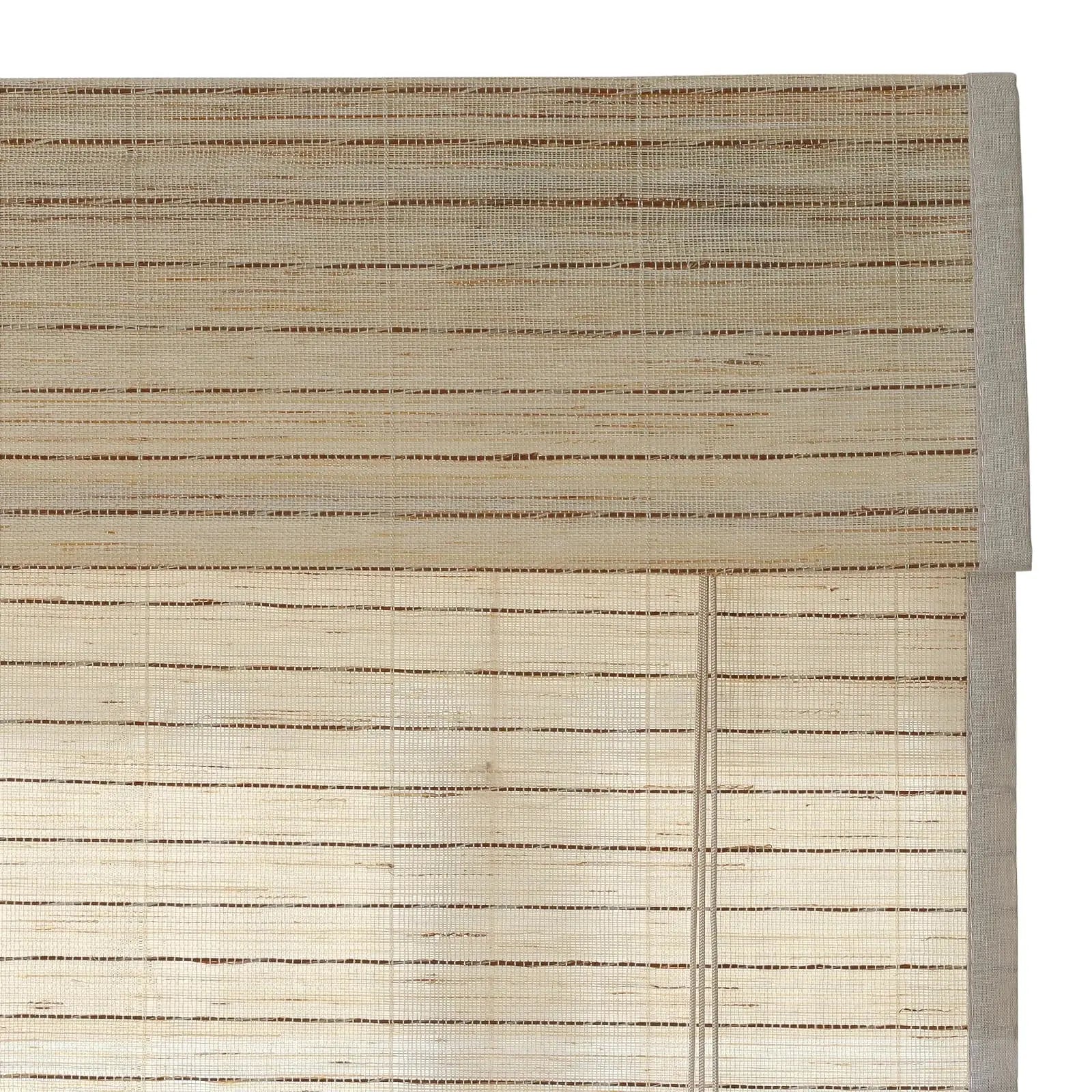 Natural Ramie Bamboo Woven Window Shade - Sand Beige Color | Eco-Friendly Room Darkening Blind for Living Room & Bedroom
