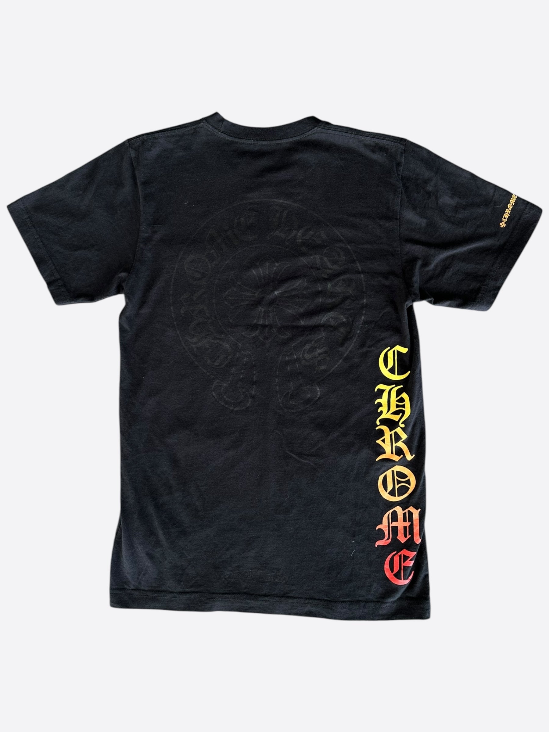 Chrome Hearts Black Gradient Logo T-Shirt for Men | Stylish Graphic Tee for Casual Wear & Street Fashion