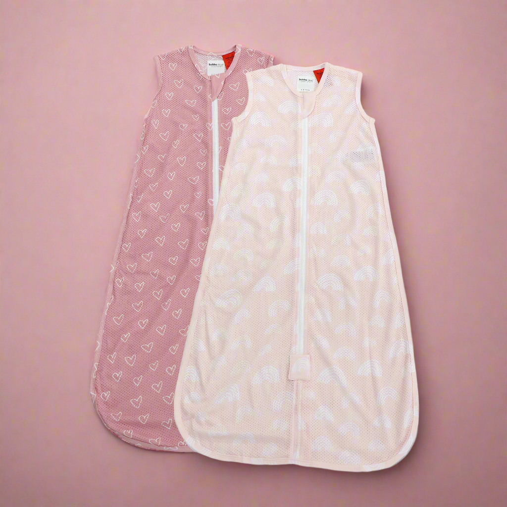 Nordic 0.3 TOG 2-Pack Baby Sleep Sacks - Breathable Air+ Fabric in Berry & Rose Colors | Perfect for Newborns & Infants Nursery Sleepwear