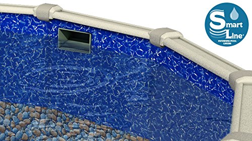 Smartline 15 ft x 25 ft Oval Swimming Pool Liner - Heavy Duty 25 Gauge Virgin Vinyl for Steel Sided Above Ground Pools | Overlap Style | 48-52 Inch Wall Height | Perfect for Backyard Summer Fun & Family Gatherings
