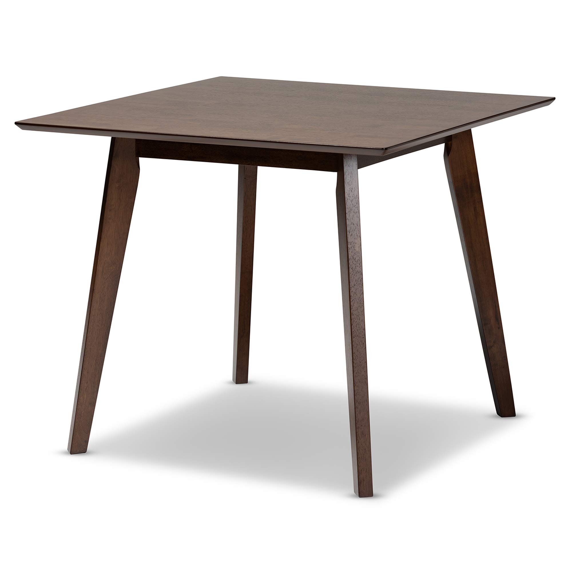 Baxton Studio Modern Walnut Dining Table - Solid Wood Kitchen Table for 6 - Elegant Home Dining Room Furniture for Family Gatherings & Dinner Parties