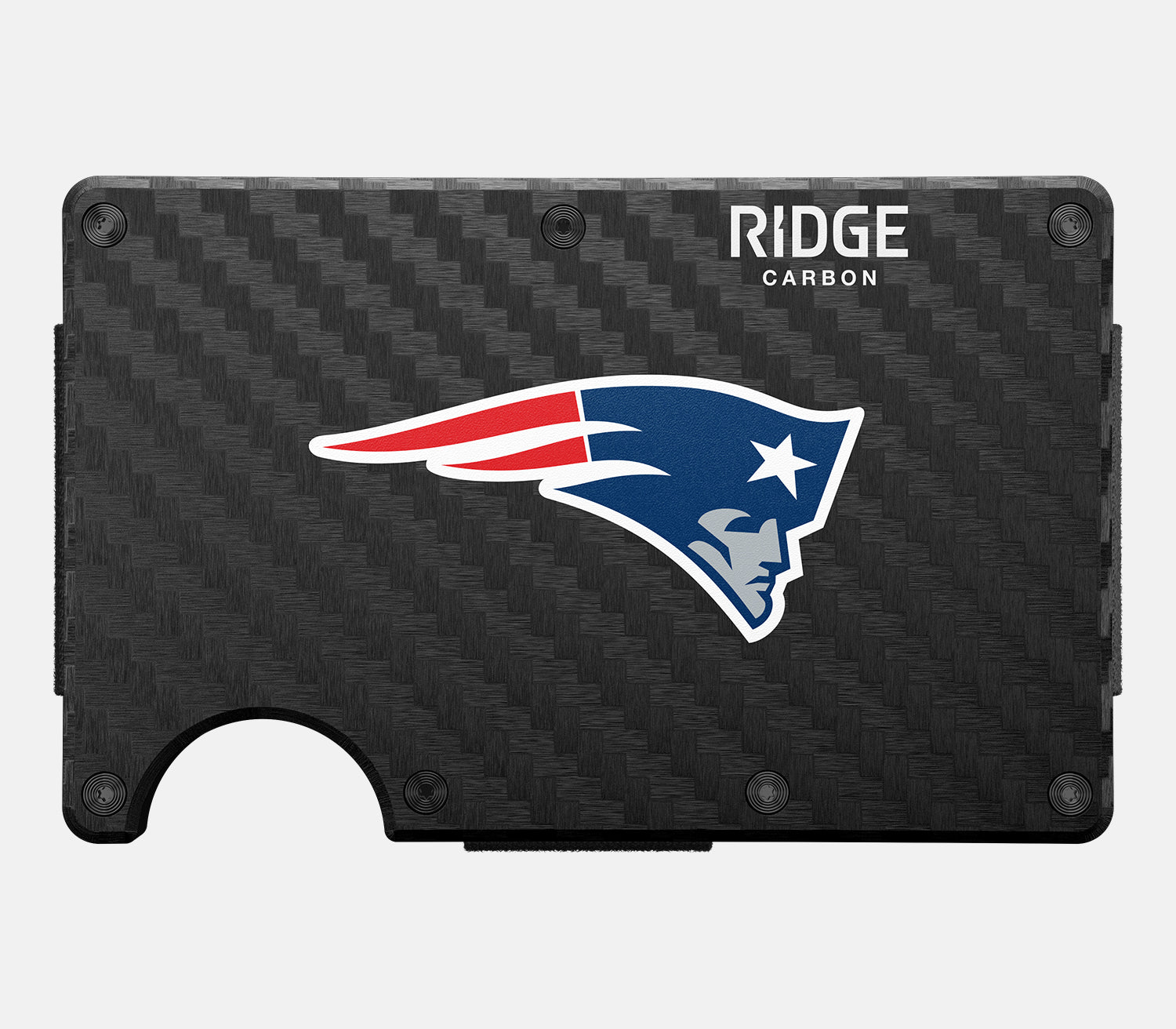 Ridge Wallet for Men - New England Patriots Edition Carbon Fiber 3K Slim Minimalist RFID Blocking Wallet - Perfect for Everyday Carry & Patriots Fans