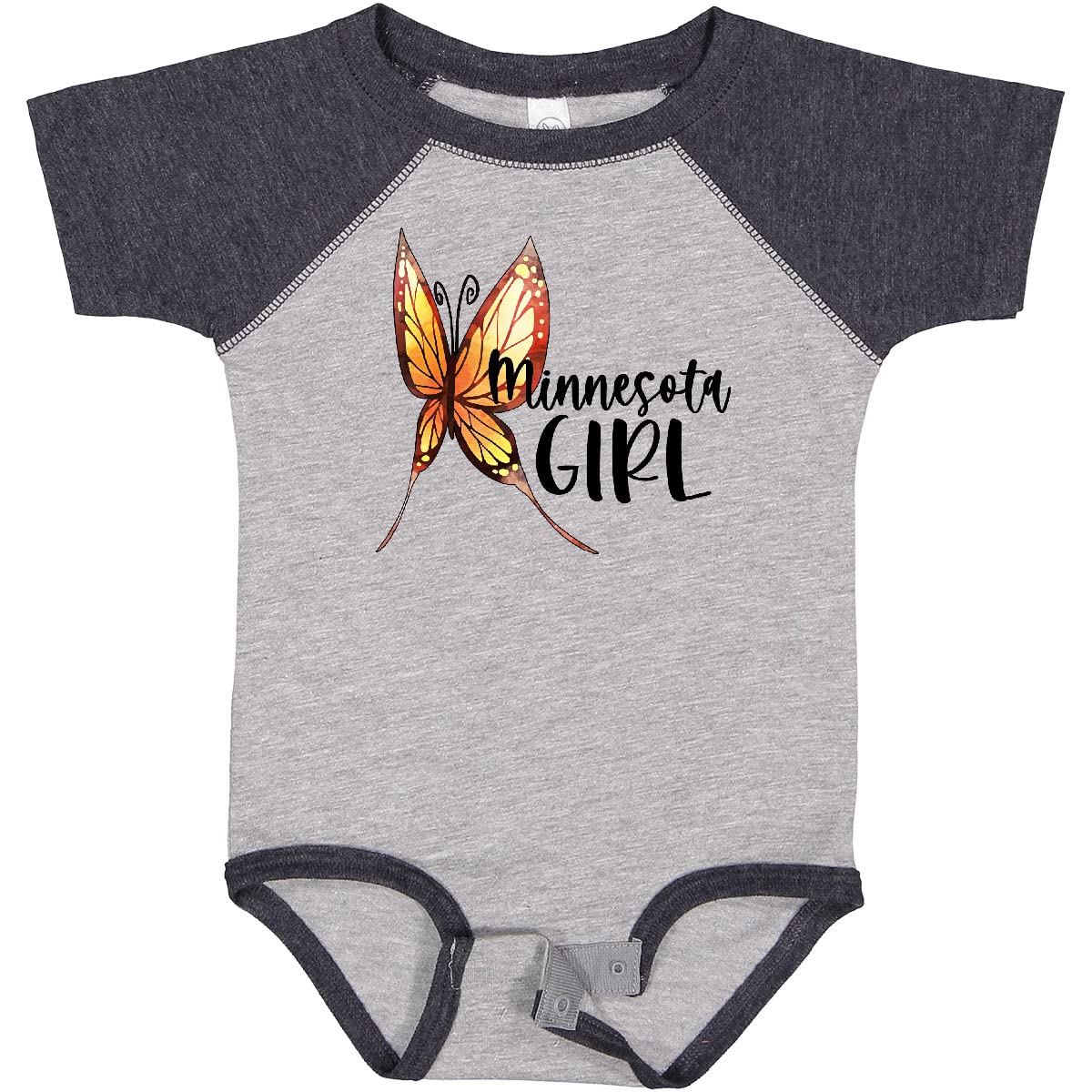 Inktastic Minnesota Girl Butterfly Baby Bodysuit - Cute & Comfortable Infant Onesie for Everyday Wear & Special Occasions