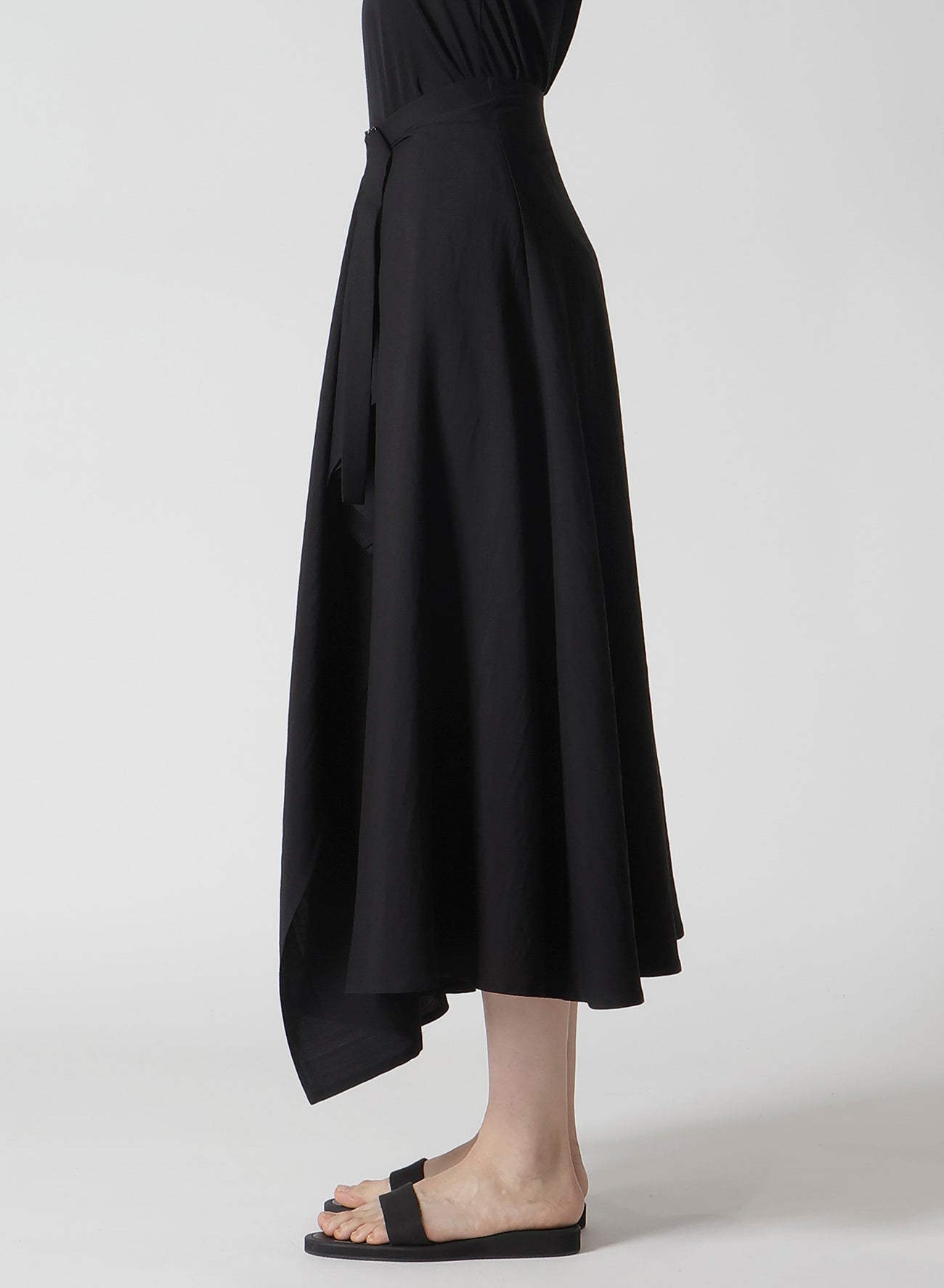 Cu/W High Twisted Gabardine Flare Wrap Skirt - Elegant Women's Fashion Skirt for Office, Party & Casual Wear