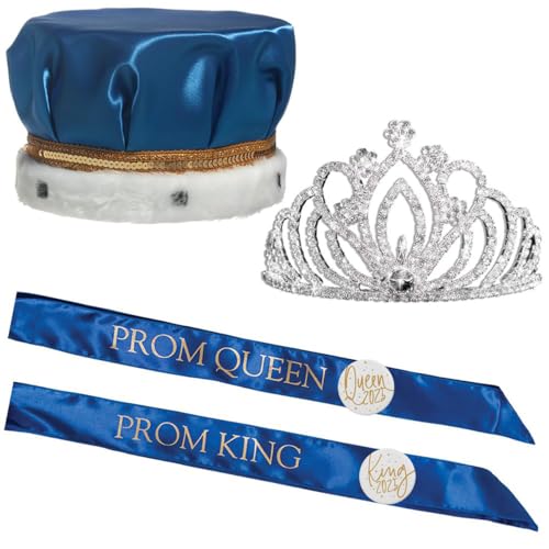Zahara Tiara/Blue Crown/Blue Sashes/White Buttons