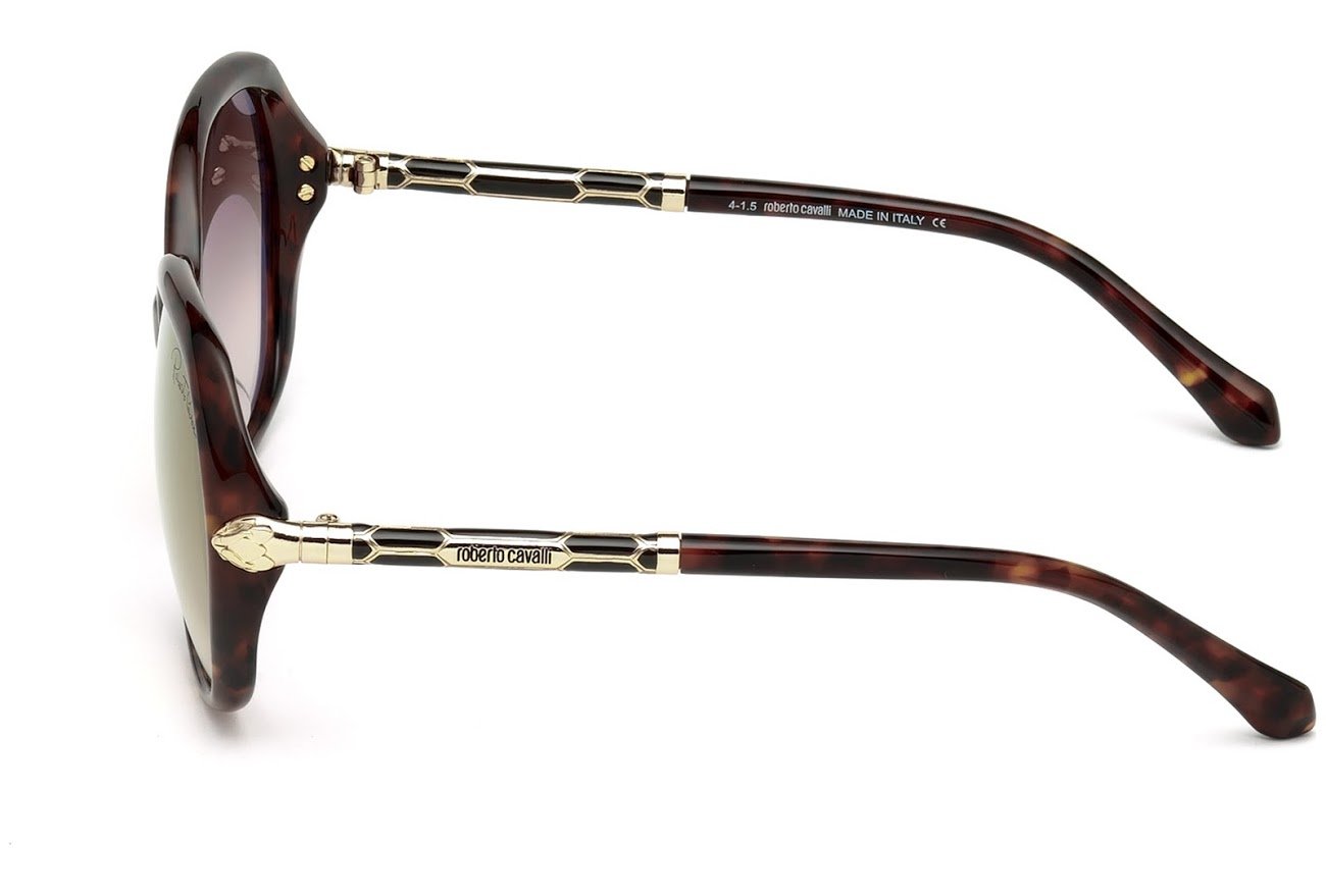 Roberto Cavalli RC 980 S TARAZED 52G Sunglasses - Dark Havana/Brown Mirror Lenses for Men & Women | UV Protection, Fashion Shades for Beach, Driving & Outdoor Activities