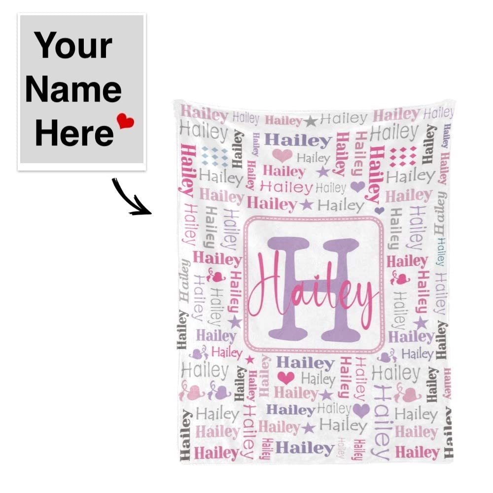 Personalized Baby Blankets with Name - Custom Monogram Baby Blanket for Boys & Girls | Soft Flannel Receiving Blanket | Perfect Baby Shower Gift & Nursery Essential