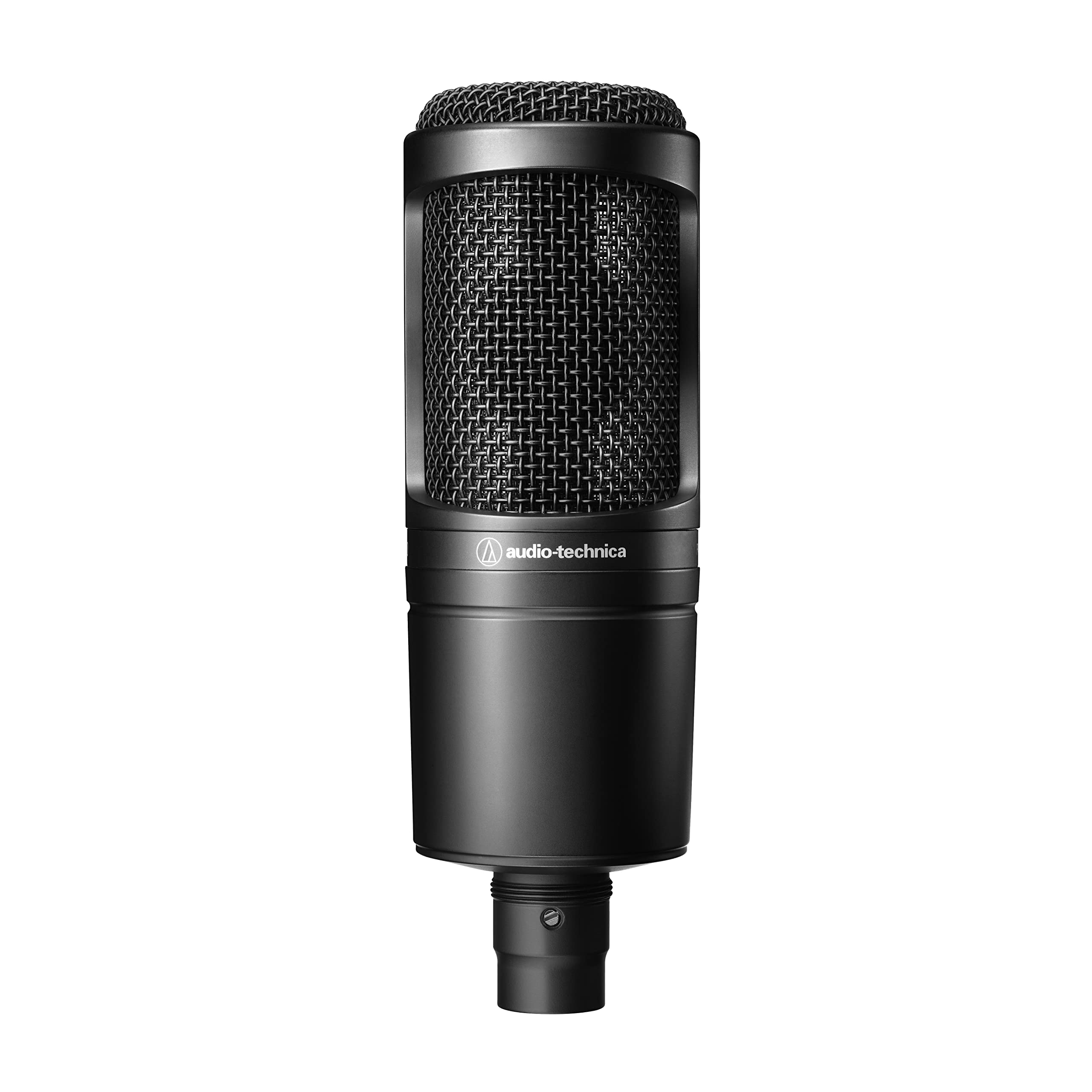 Audio-Technica AT2020 Cardioid Condenser Studio Microphone - Professional Recording for Podcasting, Streaming & Voiceovers (Renewed, Black) - Perfect for Home Studios & Content Creators