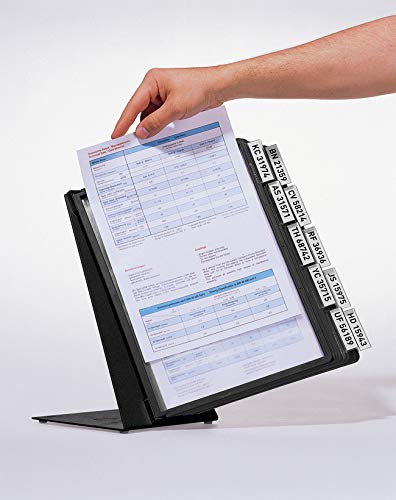 Durable Vario Table 10 557001 A4 Catalog Display Stand - 10 Adjustable Tabletop Panels for Retail Stores, Black | Perfect for Product Showcase, Trade Shows & Office Presentations