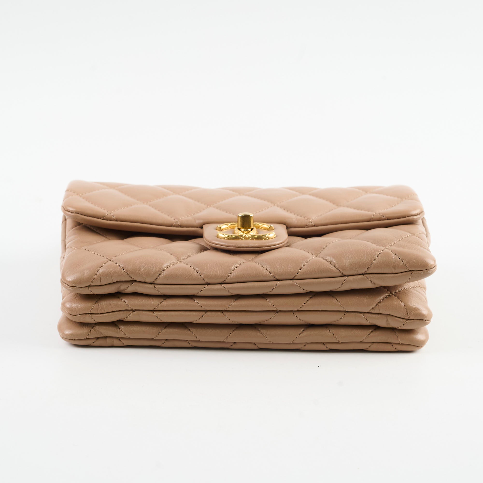 Chanel Classic Flap Bag Dark Beige Lambskin with Microchip - Luxury Designer Handbag for Women, Perfect for Evening Events & Special Occasions