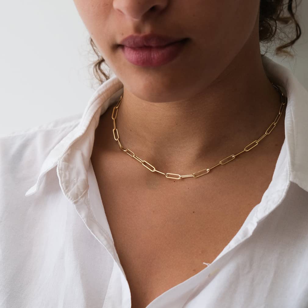 ASCOMY 14K Gold Plated Herringbone Necklace for Women - Layered Snake Chain, Paperclip, Cubic Zircon Cuban Figaro Pendant - Everyday Elegant Choker Jewelry for Office, Date Night & Special Occasions