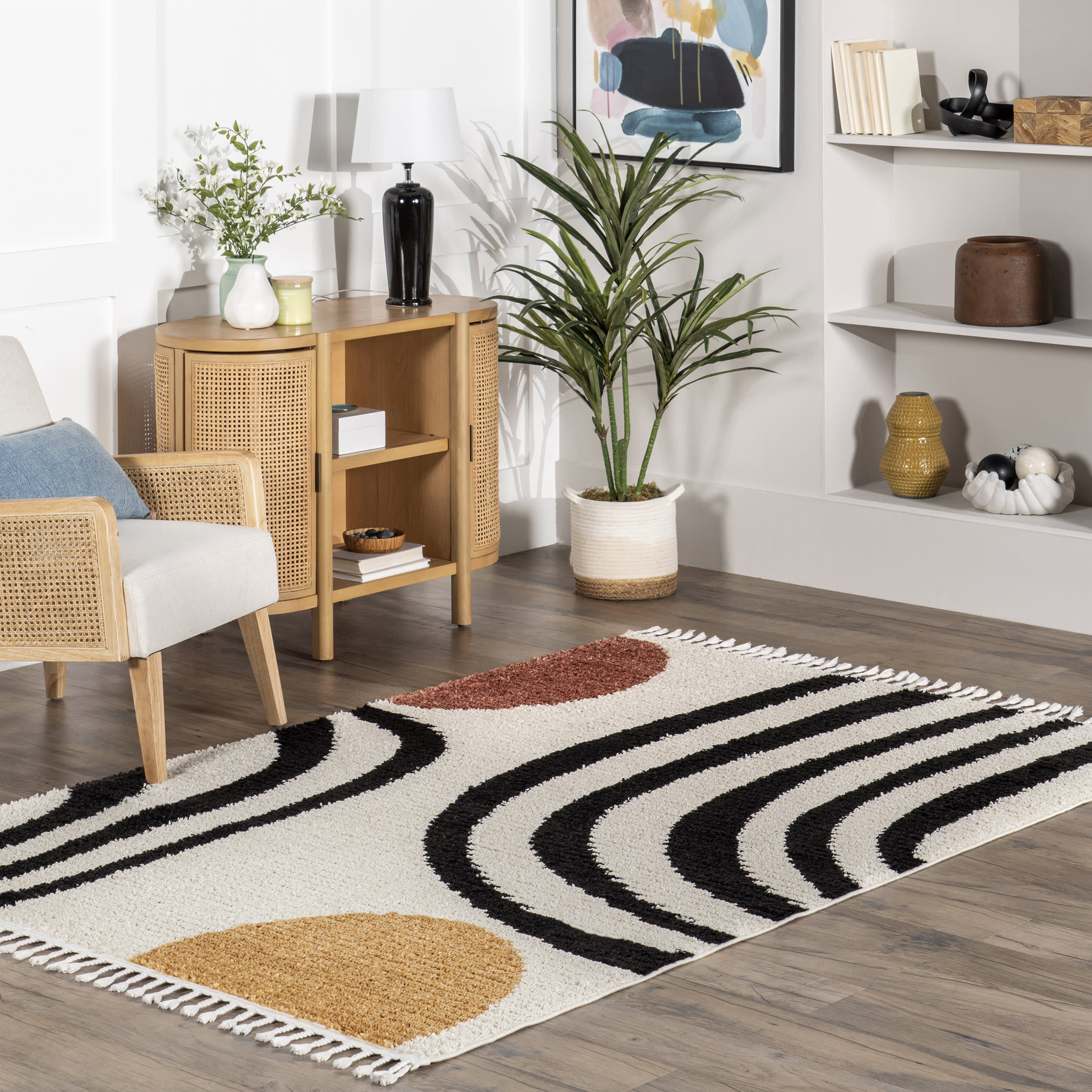 Felicity Modern Pebbles Rug - Soft Beige Non-Slip Area Rug for Living Room, Bedroom, Nursery | Eco-Friendly Home Decor & Cozy Floor Mat for Indoor Spaces