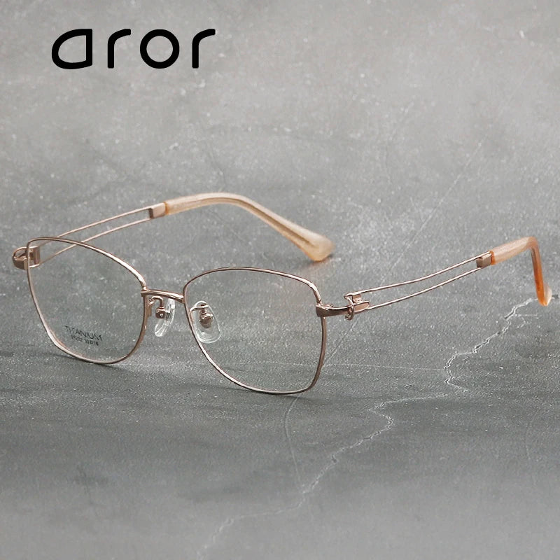 Aror Unisex Full Rim Square Cat Eye Titanium Eyeglasses Frame 95232 - Lightweight Durable Titanium Glasses for Men & Women - Perfect for Reading, Working & Fashion Accessories