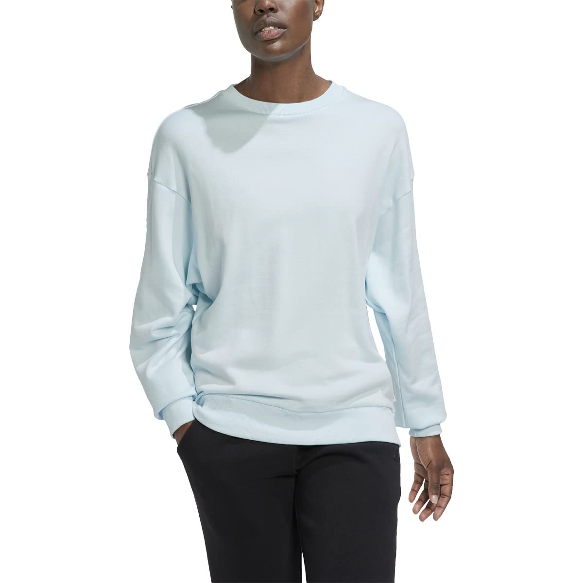 Adidas Women's Studio Lounge Loose Fit Sweatshirt - Soft Casual Pullover for Yoga, Running & Everyday Wear
